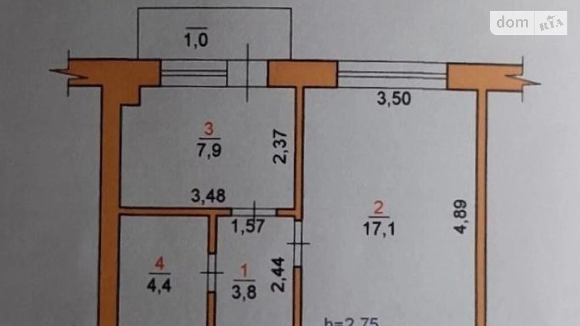 Продается 1-комнатная квартира 34.2 кв. м в Хмельницком - фото 3