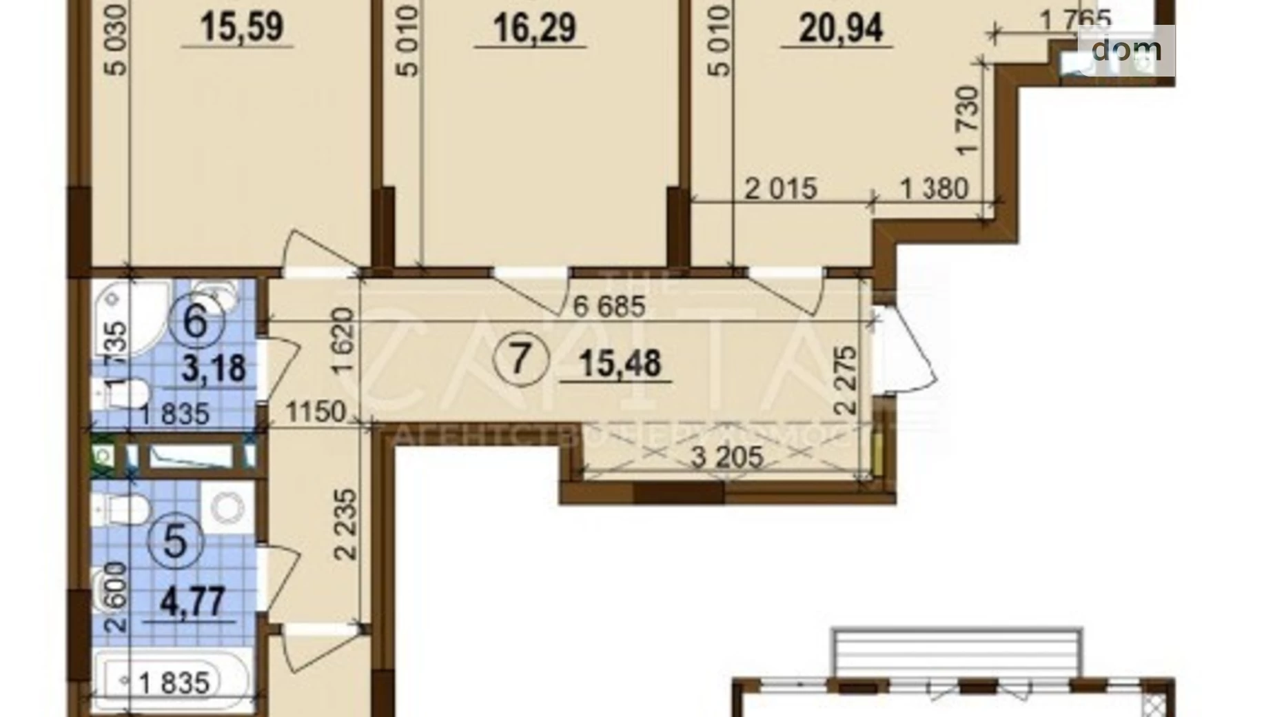 Продается 3-комнатная квартира 96 кв. м в Киеве, ул. Межевая, 14 - фото 2