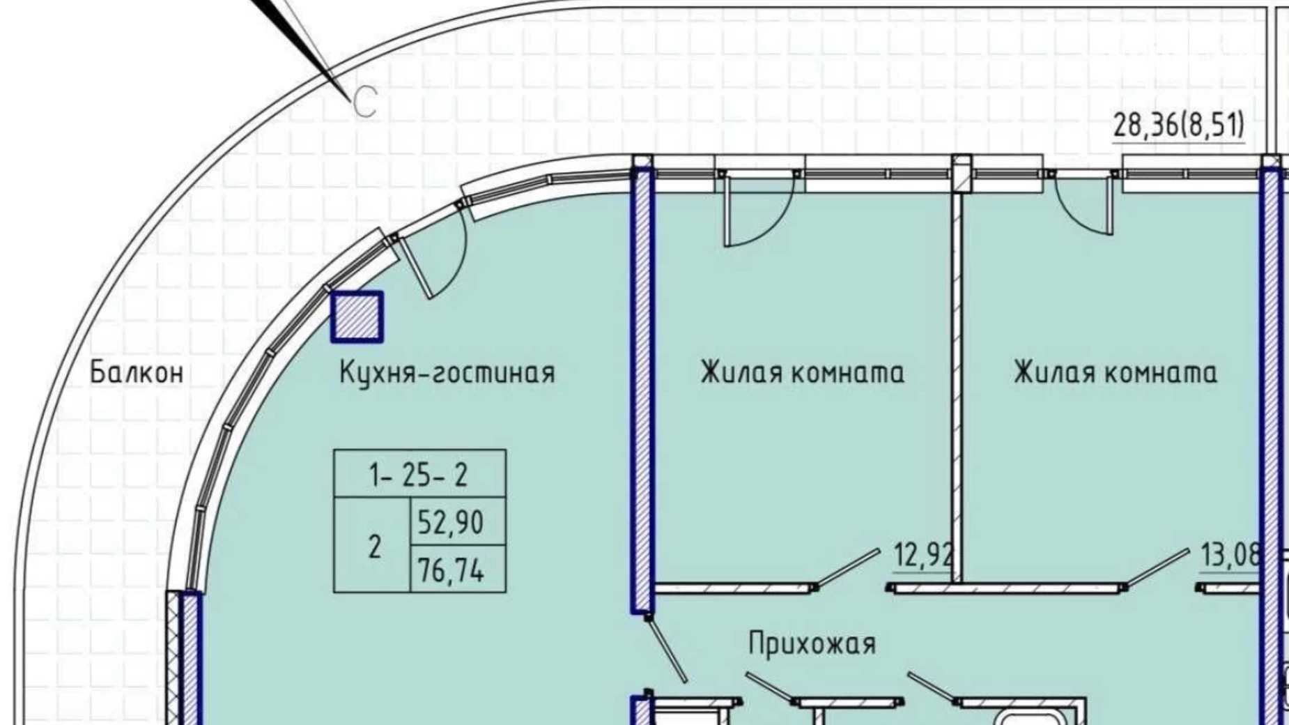 Продается 2-комнатная квартира 77 кв. м в Одессе, ул. Каманина