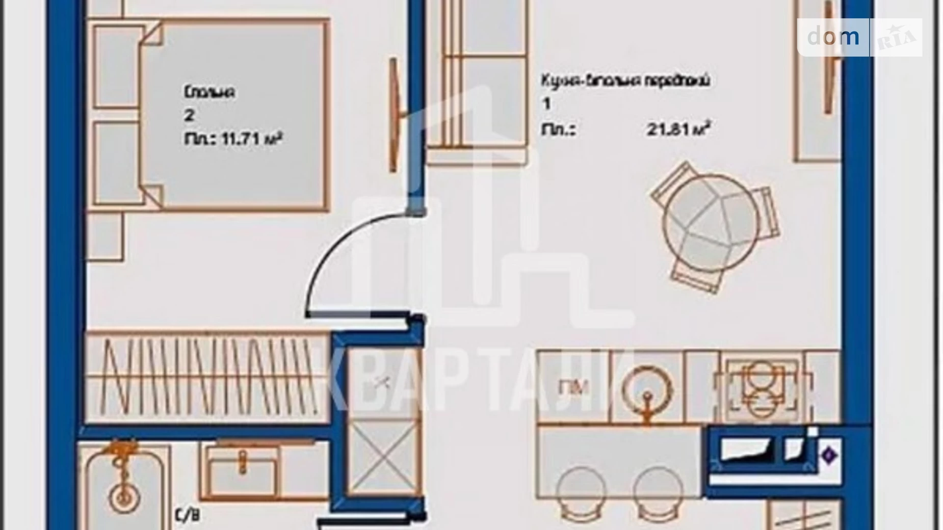 Продается 1-комнатная квартира 43 кв. м в Киеве, ул. Академика Заболотного, 148В