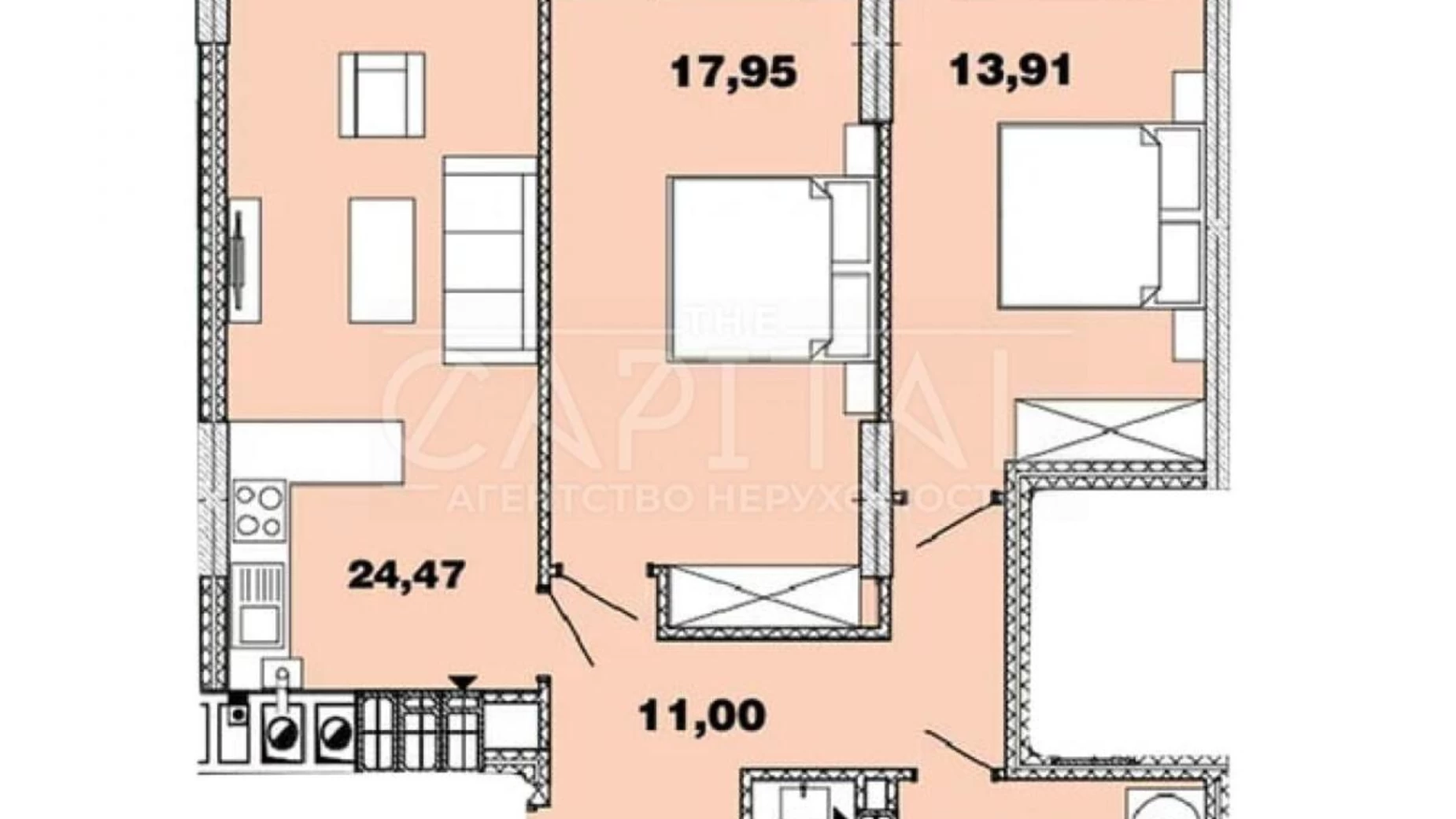 Продается 2-комнатная квартира 75 кв. м в Петропавловской Борщаговке, ул. Бархатная, 9