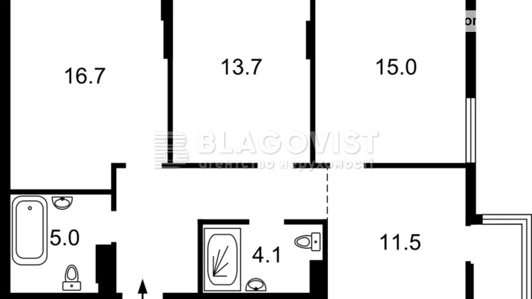 Продается 3-комнатная квартира 78 кв. м в Киеве, просп. Любомира Гузара, 13