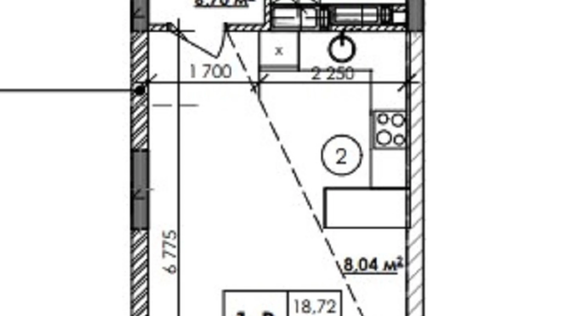 Продается 1-комнатная квартира 38 кв. м в Киеве, ул. Каунасская, 27