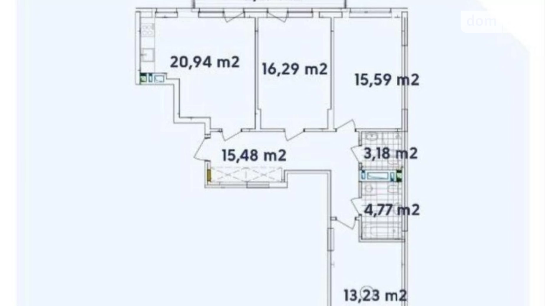 Продається 3-кімнатна квартира 95 кв. м у Києві, вул. Генерала Грекова, 4