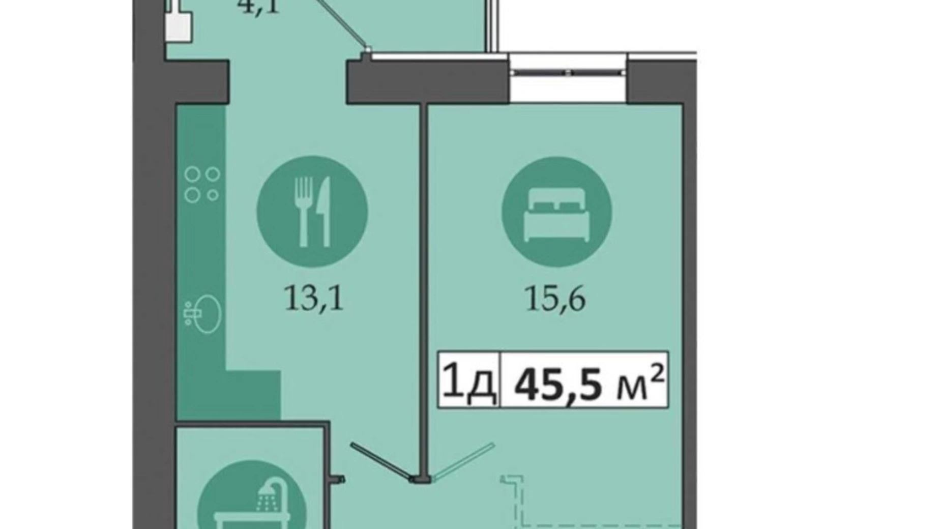 Продается 1-комнатная квартира 46 кв. м в Днепре, просп. Слобожанский, 6