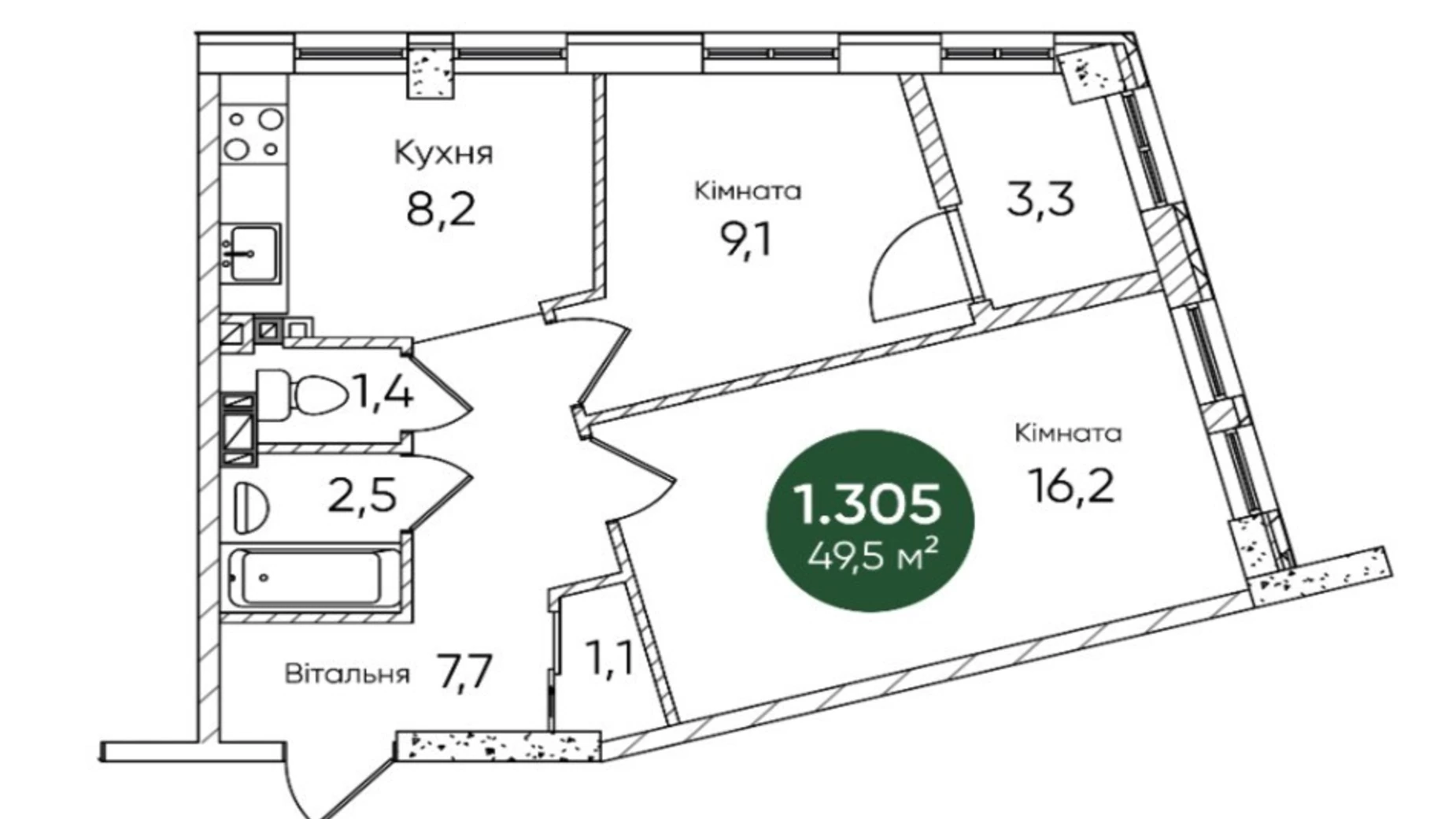 Продается 2-комнатная квартира 49 кв. м в Одессе, ул. Паустовского