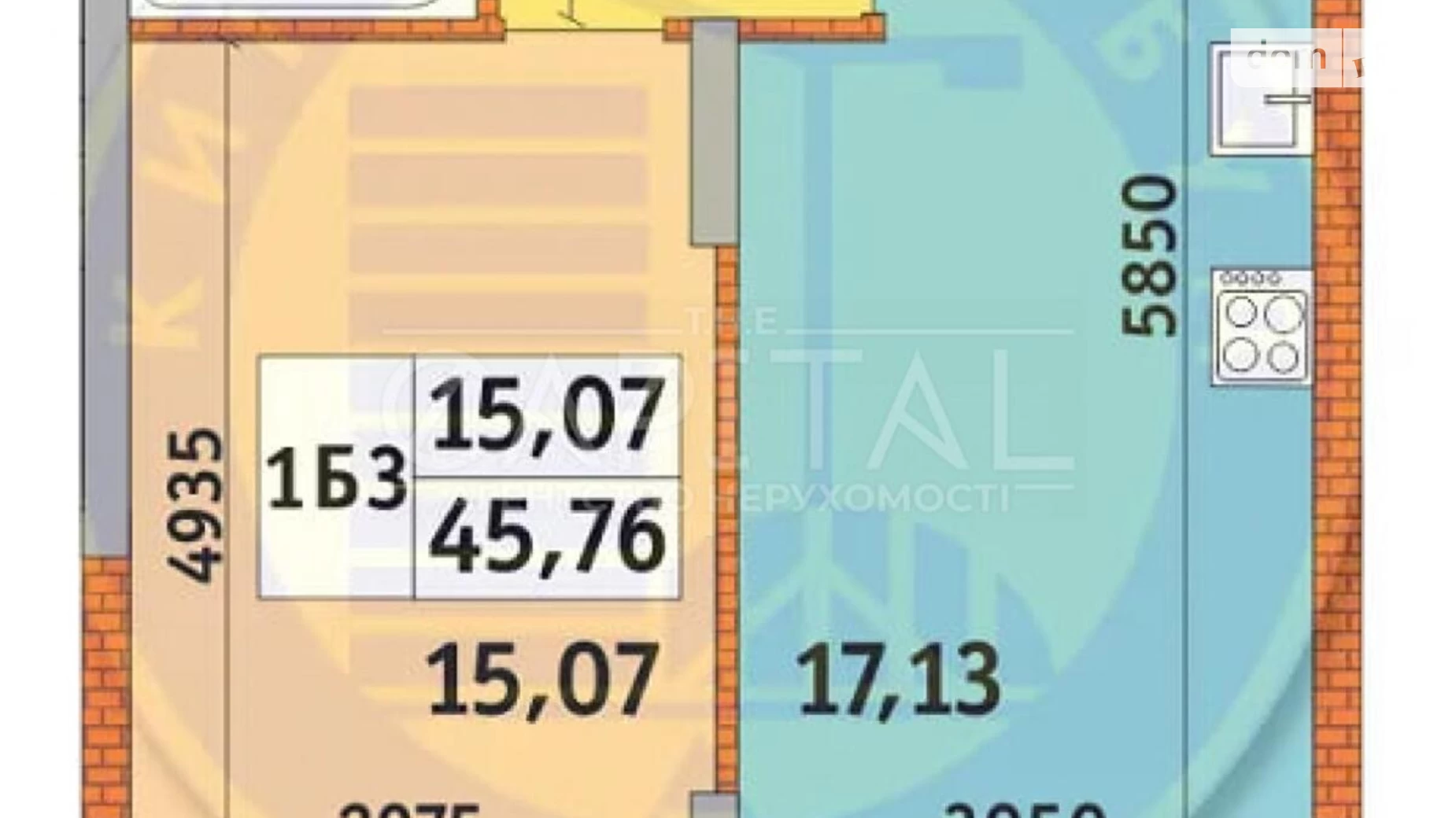 Продается 1-комнатная квартира 45 кв. м в Киеве, ул. Глубочицкая, 43