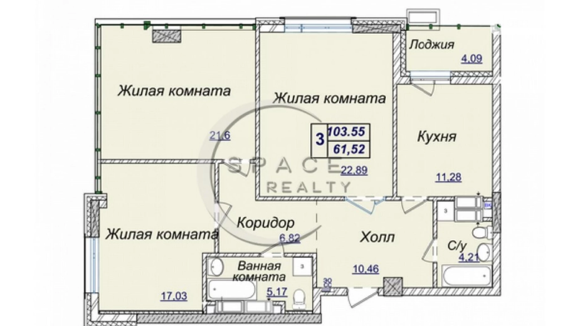 Продается 3-комнатная квартира 104 кв. м в Киеве, ул. Андрея Верхогляда(Драгомирова), 17В