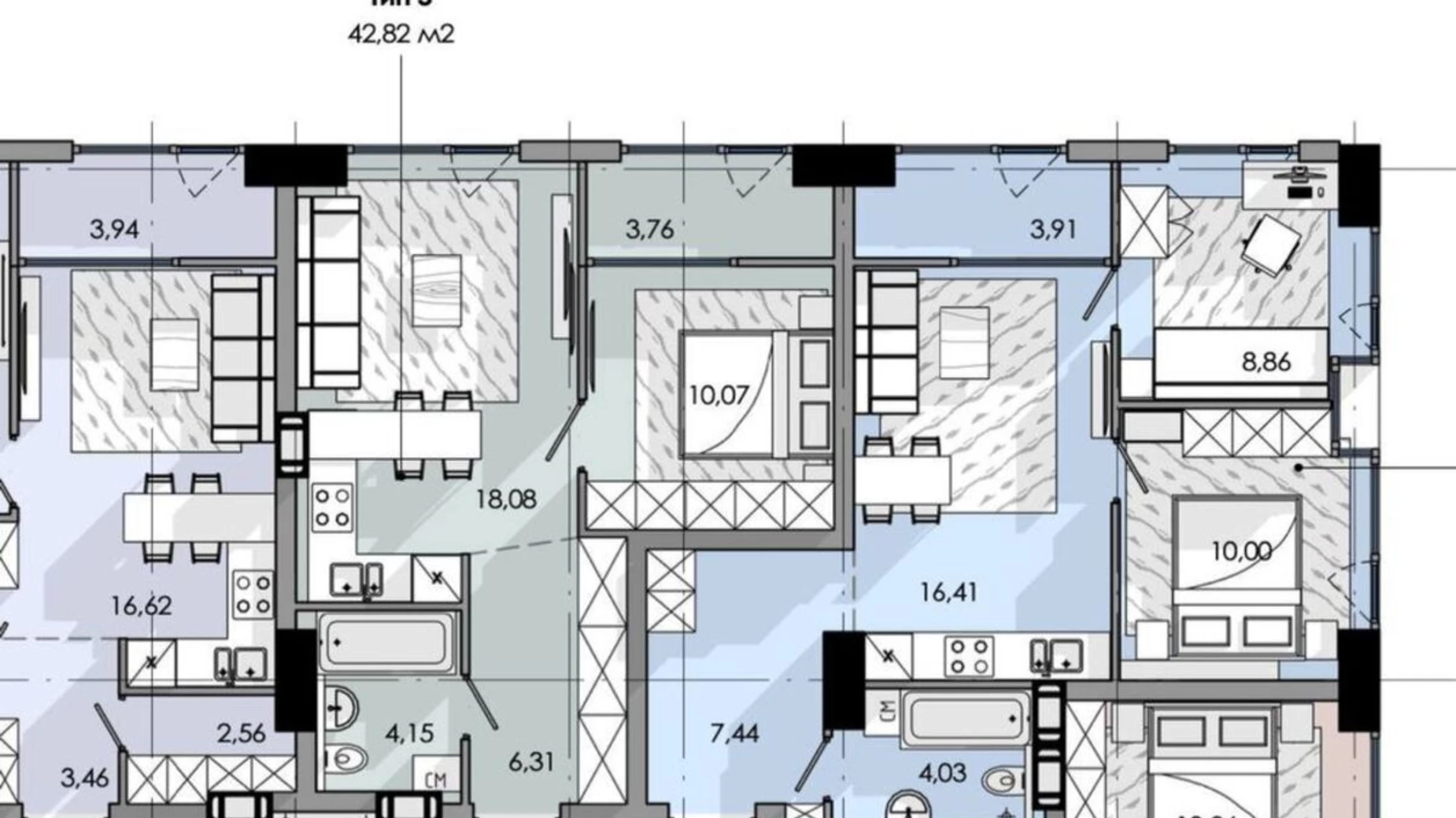 Продается 2-комнатная квартира 43 кв. м в Днепре, ул. Набережная Победы, 128