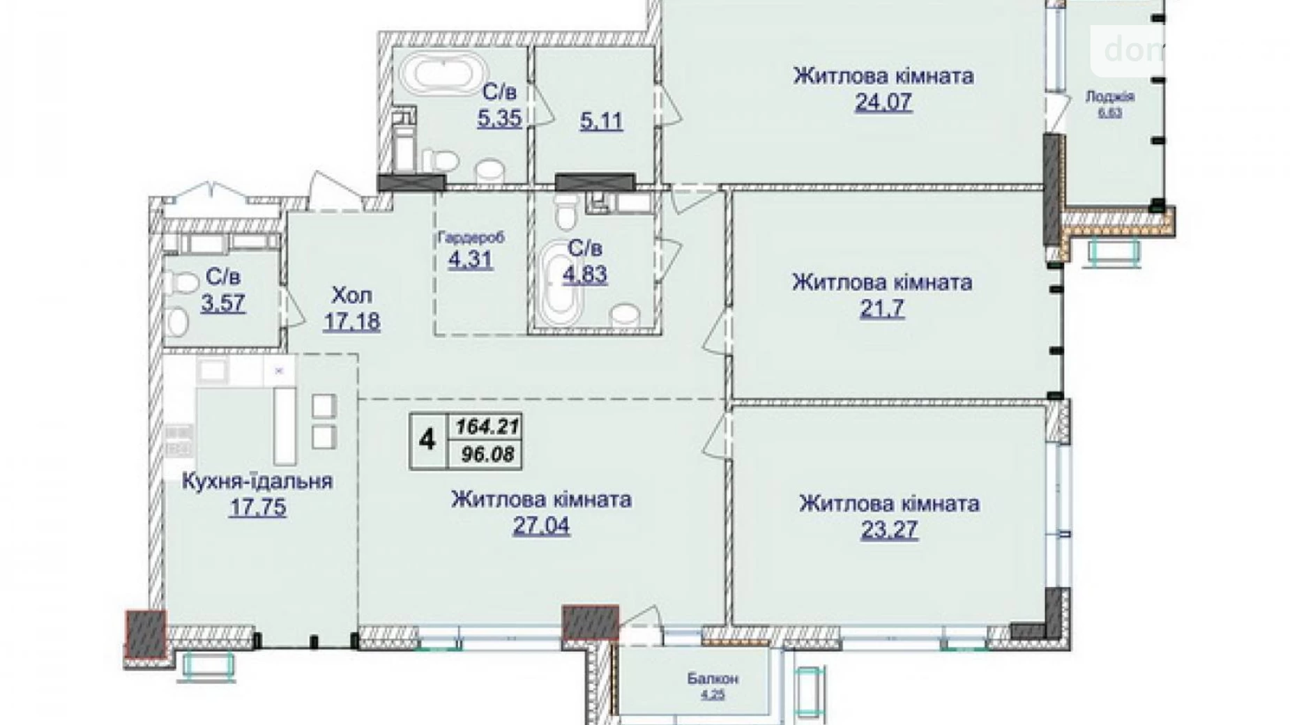 Продается 4-комнатная квартира 164 кв. м в Киеве, ул. Андрея Верхогляда(Драгомирова), 1