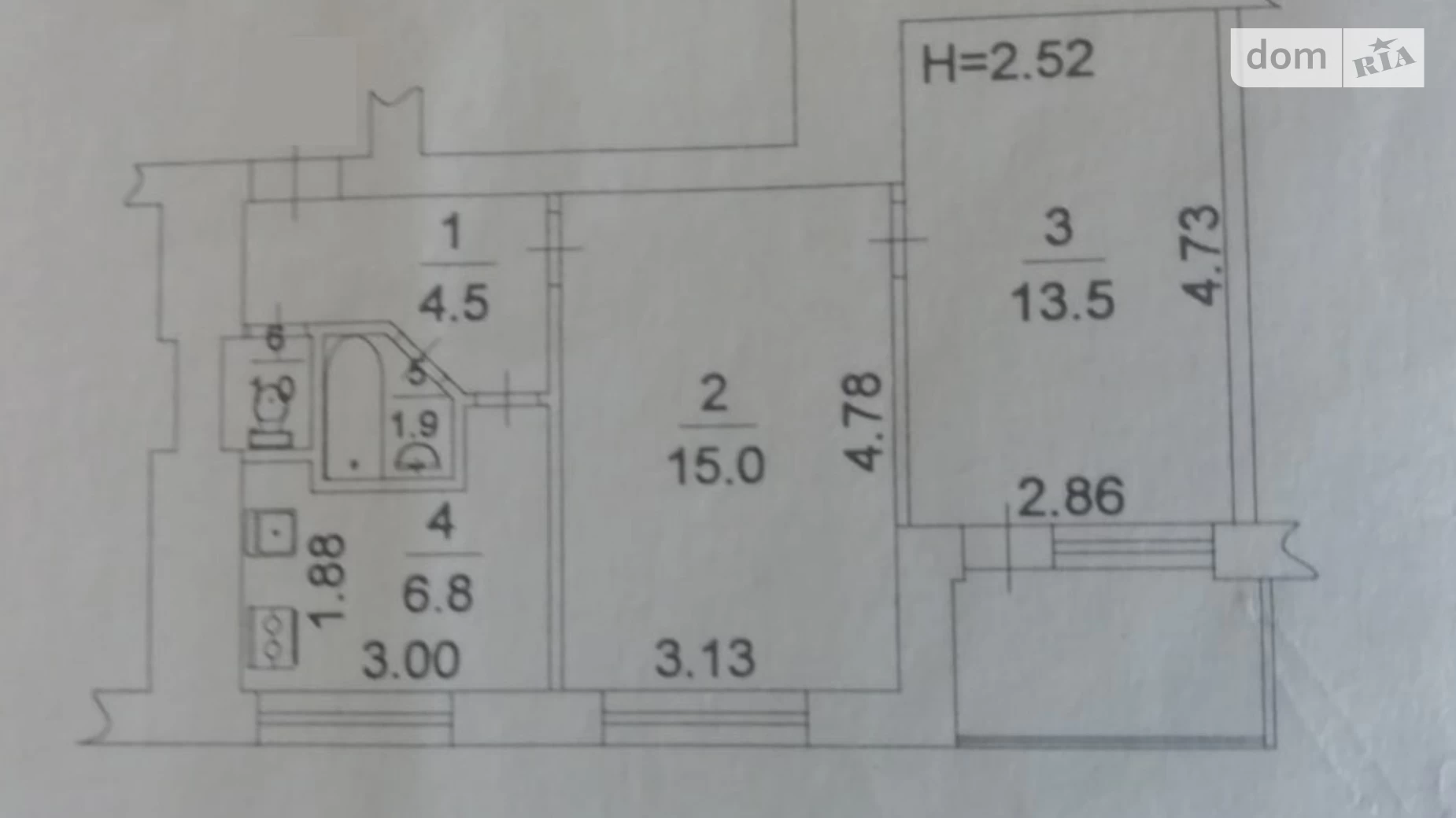 Продається 2-кімнатна квартира 46.2 кв. м у Києві, наб. Русанівська, 10