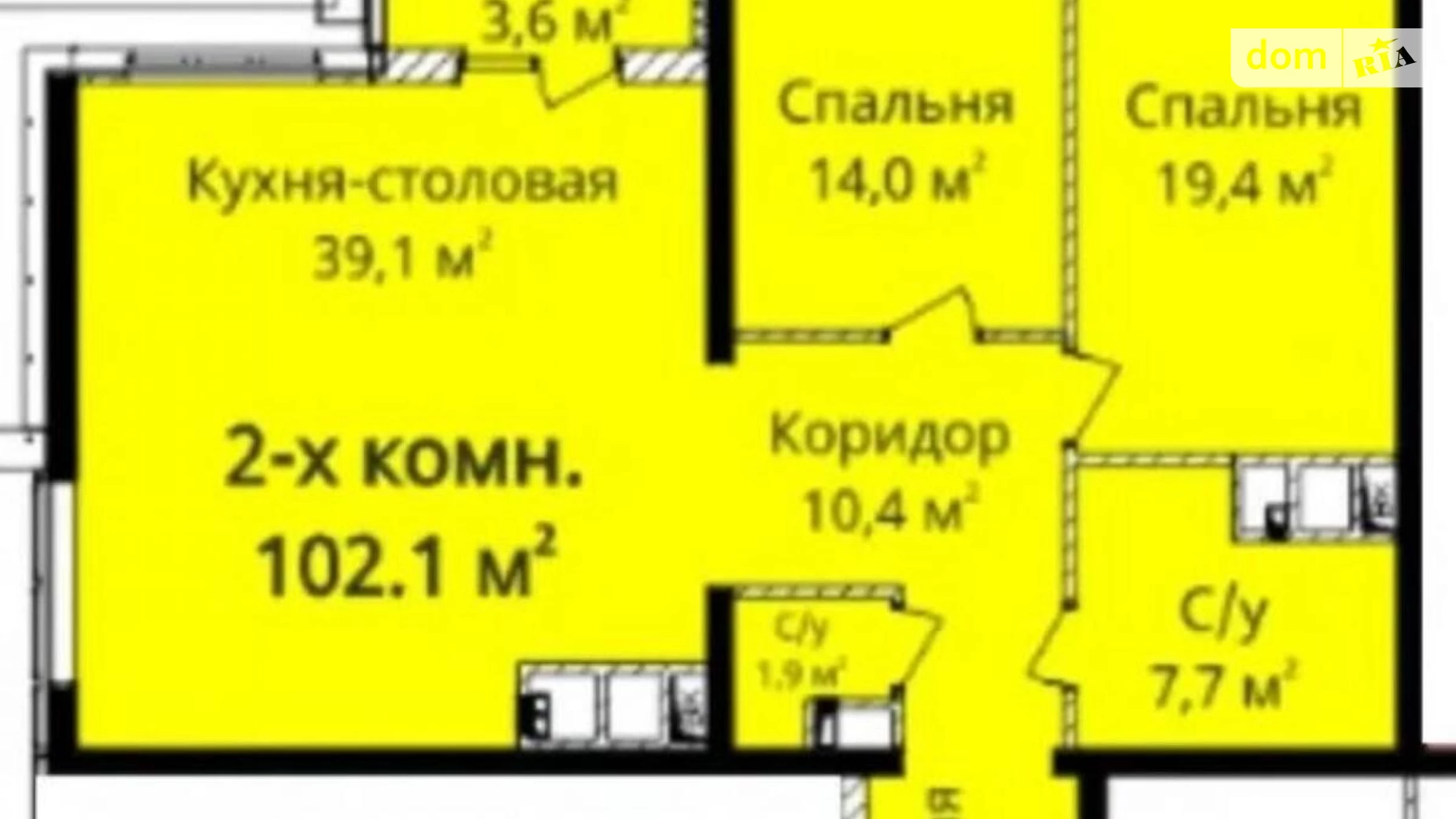 Продається 2-кімнатна квартира 102 кв. м у Одесі, просп. Гагаріна