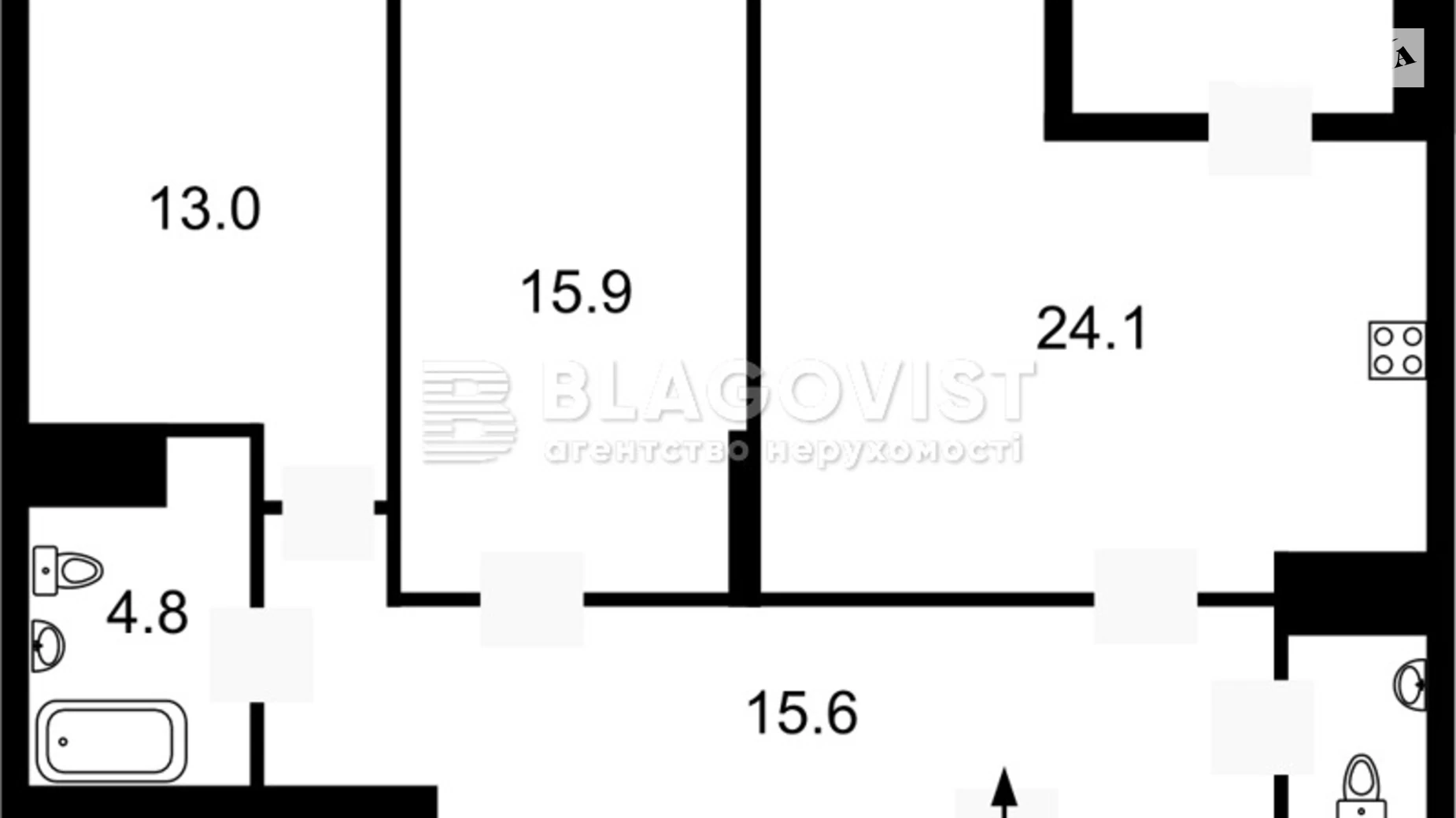 Продается 2-комнатная квартира 78 кв. м в Киеве, ул. Петра Калнышевского(Михаила Майорова), 6