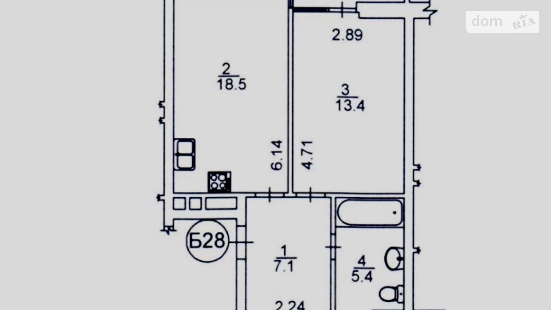 Продается 1-комнатная квартира 47 кв. м в Киеве, наб. Днепровская, 18Б