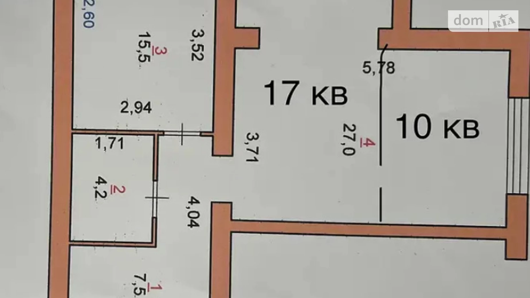 Продается 2-комнатная квартира 54 кв. м в Хмельницком, ул. Вокзальная