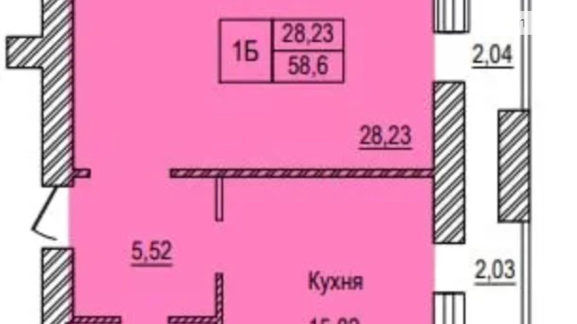 Продається 1-кімнатна квартира 58 кв. м у Дніпрі, вул. Космічна