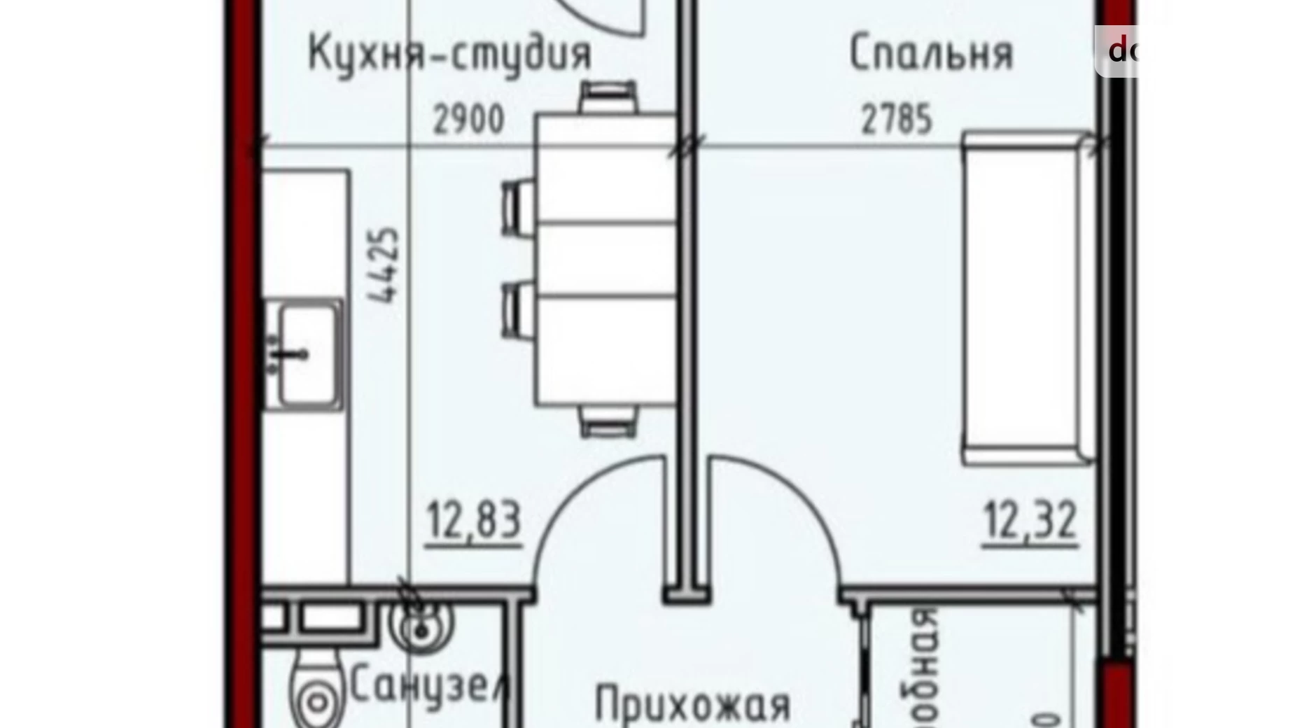 Продается 1-комнатная квартира 39 кв. м в Одессе, ул. Радостная, 29/2