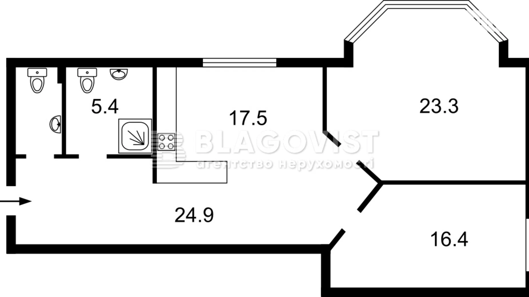 Продается 3-комнатная квартира 90 кв. м в Киеве, спуск Кудрявский, 3А - фото 2