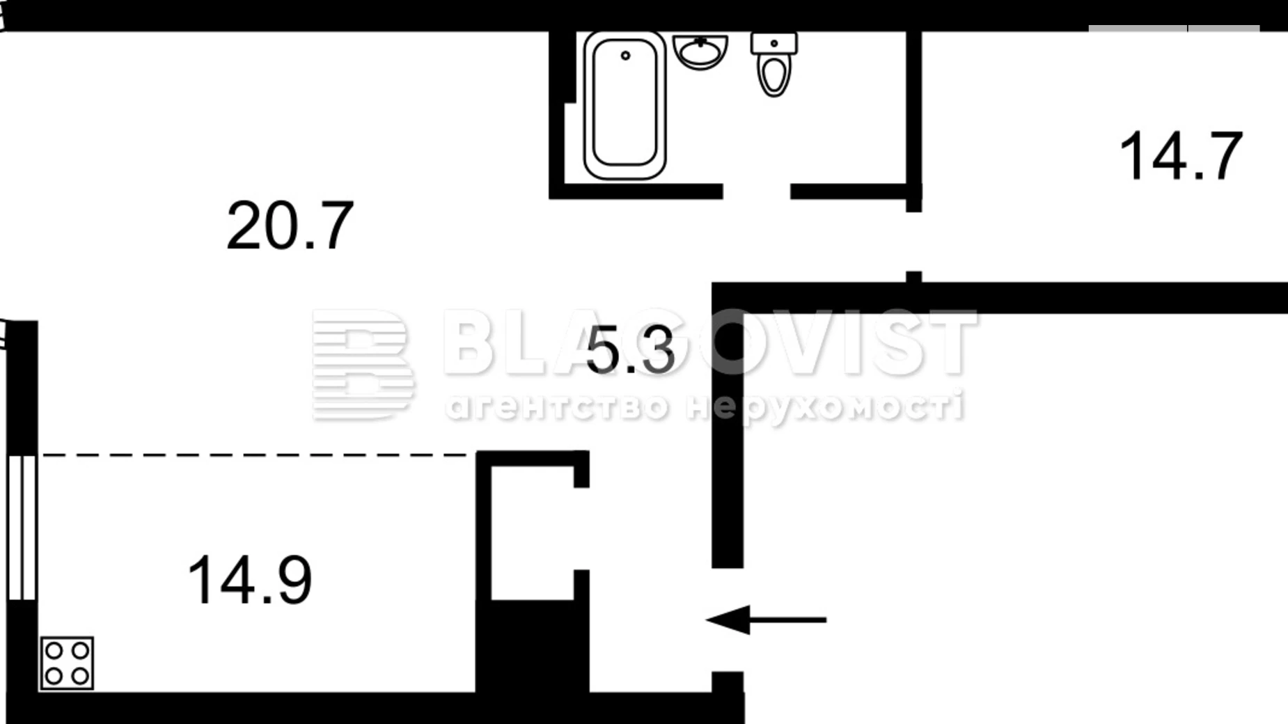 Продається 1-кімнатна квартира 69 кв. м у Києві, вул. Золотоустівська, 50