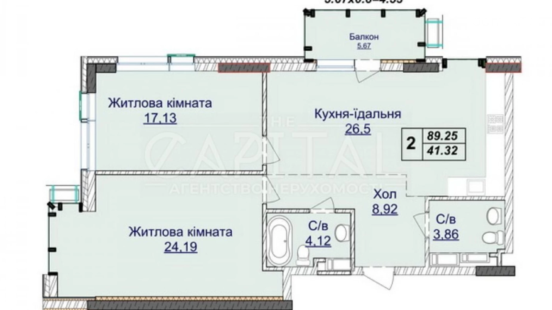 Продается 2-комнатная квартира 89 кв. м в Киеве, ул. Андрея Верхогляда(Драгомирова) - фото 2