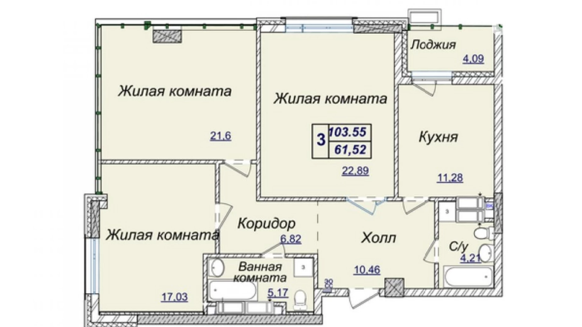 Продається 2-кімнатна квартира 103 кв. м у Києві, вул. Андрія Верхогляда(Драгомирова), 17