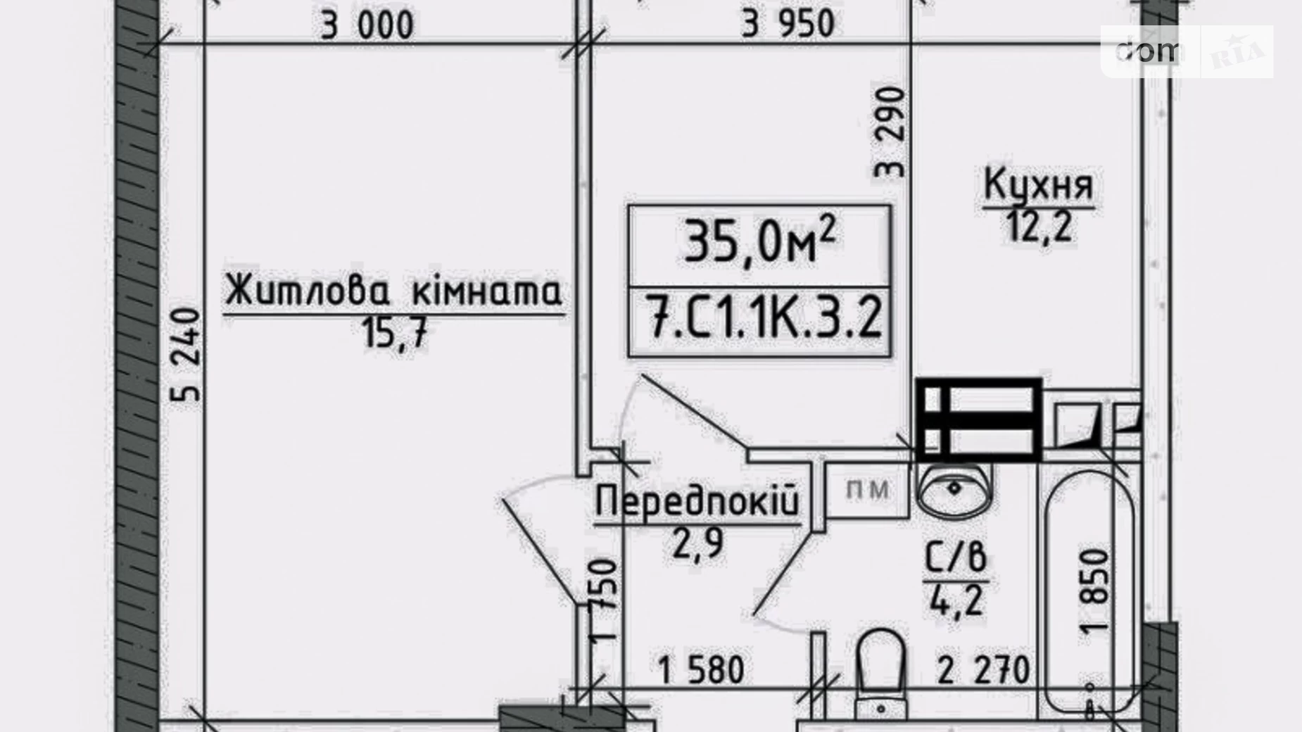 Продається 1-кімнатна квартира 31 кв. м у Бучі, вул. Бориса Гмирі