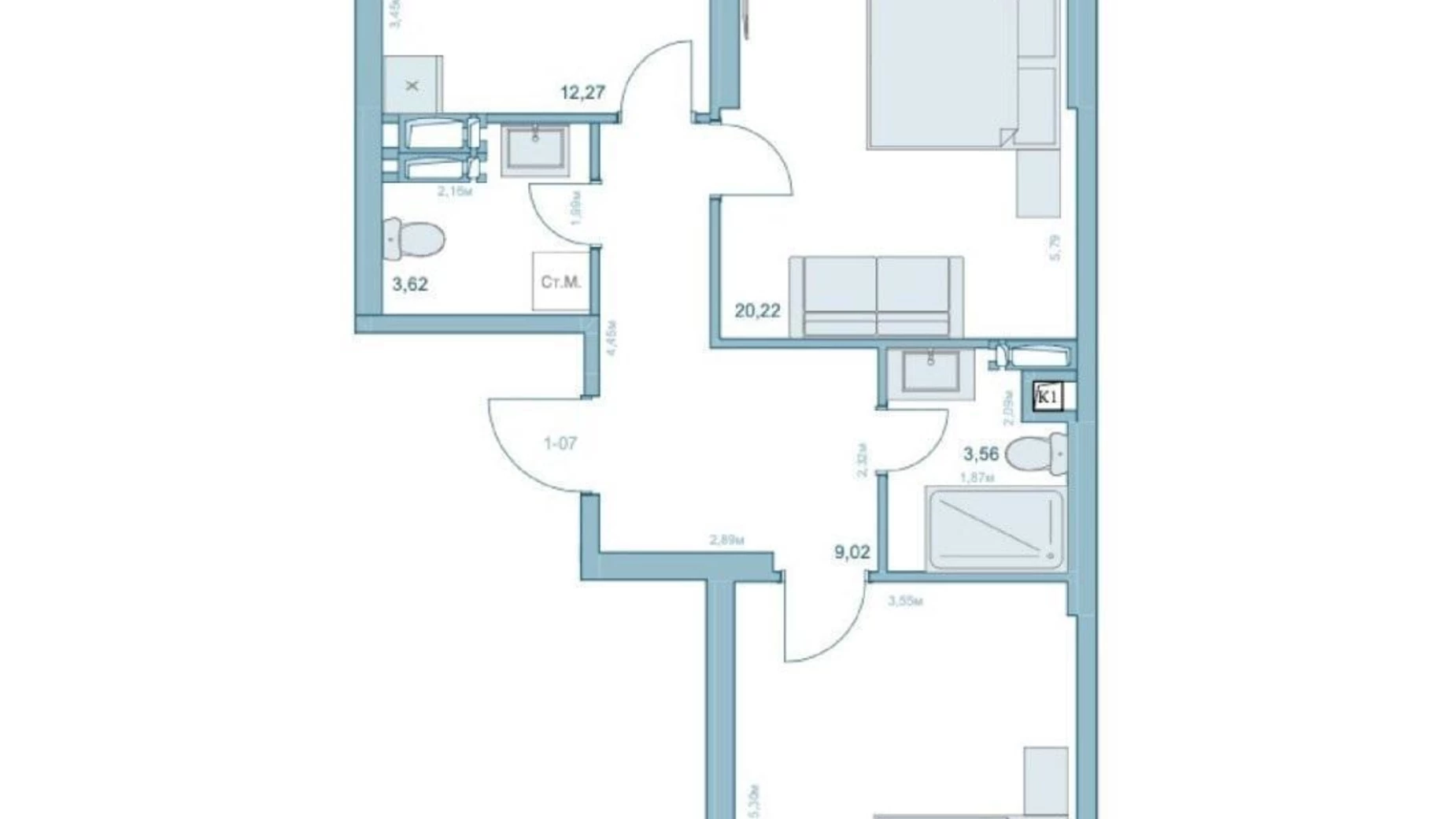 Продается 2-комнатная квартира 68 кв. м в Киеве, ул. Степана Руданского, 9А