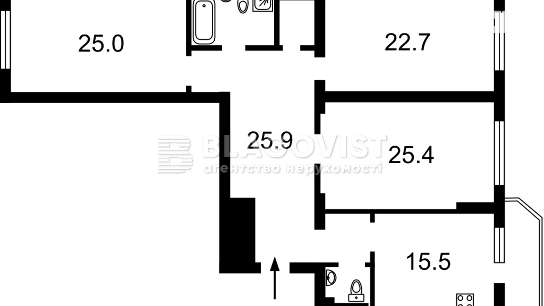 Продается 3-комнатная квартира 134 кв. м в Киеве, ул. Вячеслава Черновола, 20