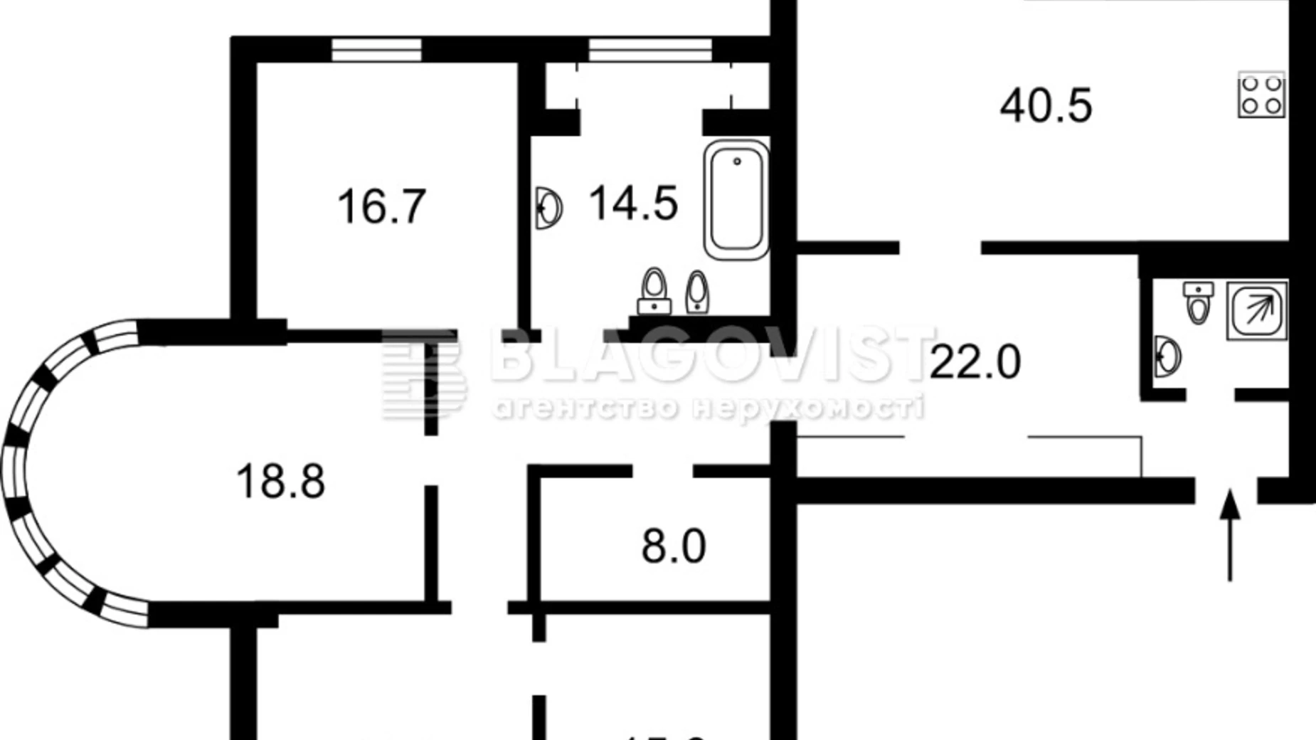 Продается 1-комнатная квартира 168 кв. м в Киеве, ул. Дмитриевская, 69 - фото 3