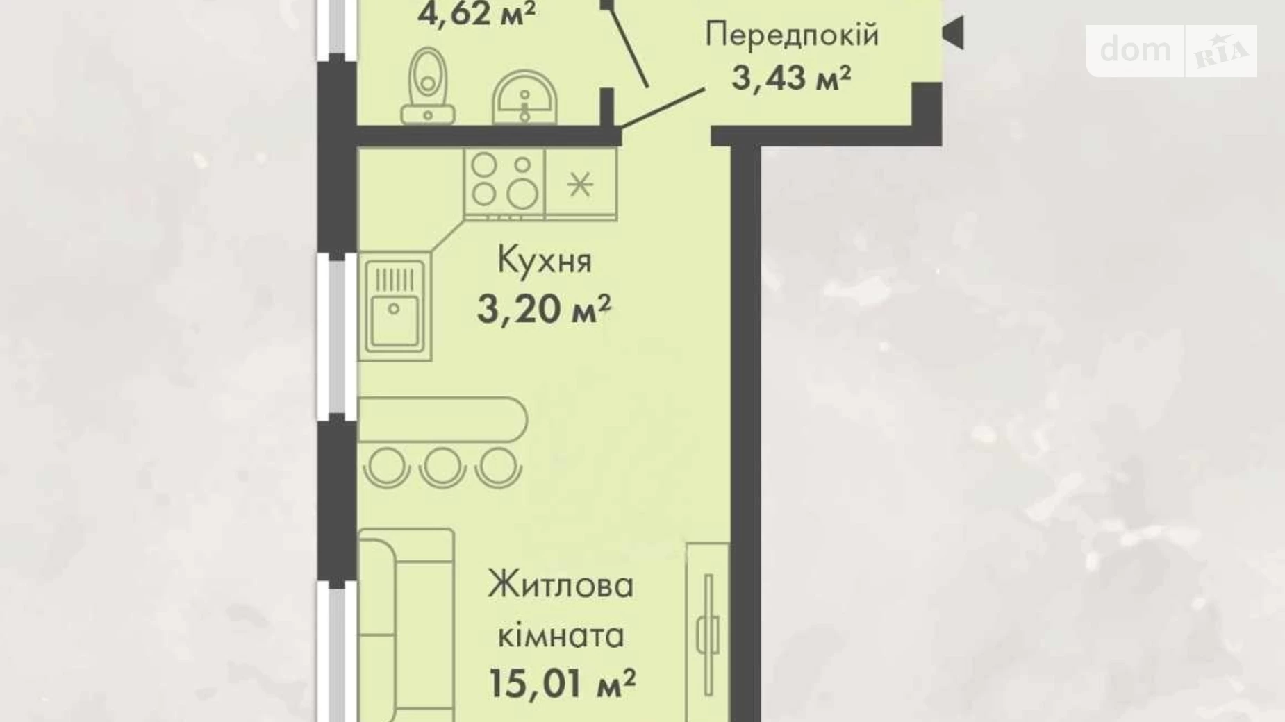 Продається 1-кімнатна квартира 30 кв. м у Києві, вул. Михайла Максимовича, 24 - фото 3