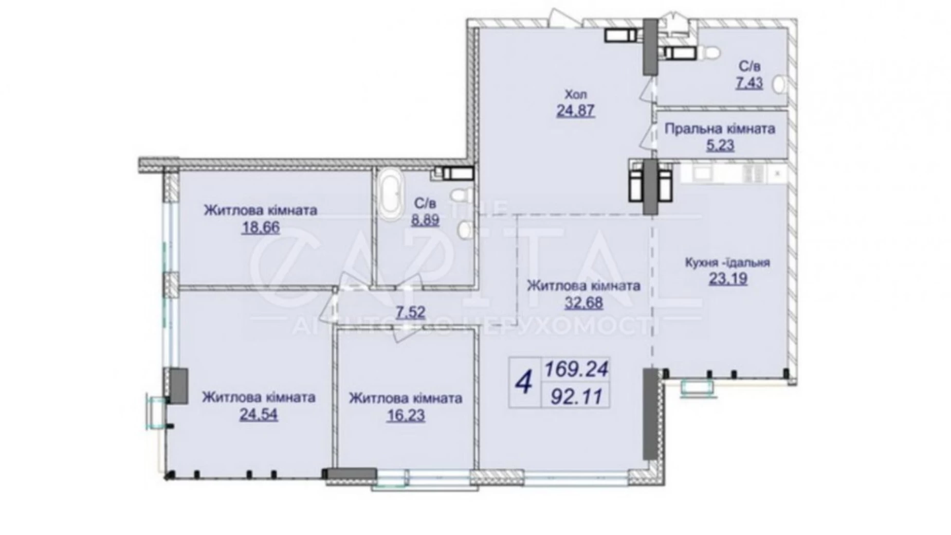 Продается 4-комнатная квартира 169 кв. м в Киеве, ул. Андрея Верхогляда(Драгомирова), 2 - фото 2