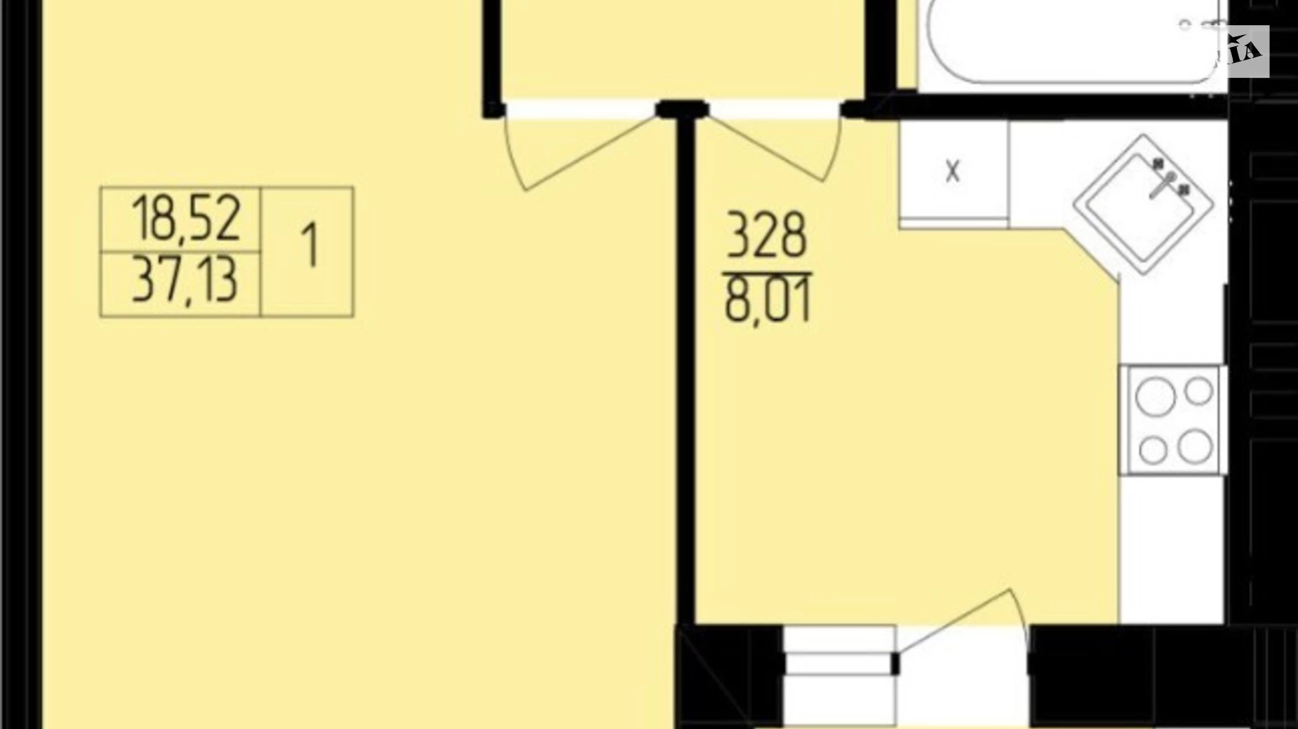 Продается 1-комнатная квартира 36 кв. м в Хмельницком, пер. Франко Ивана, 8