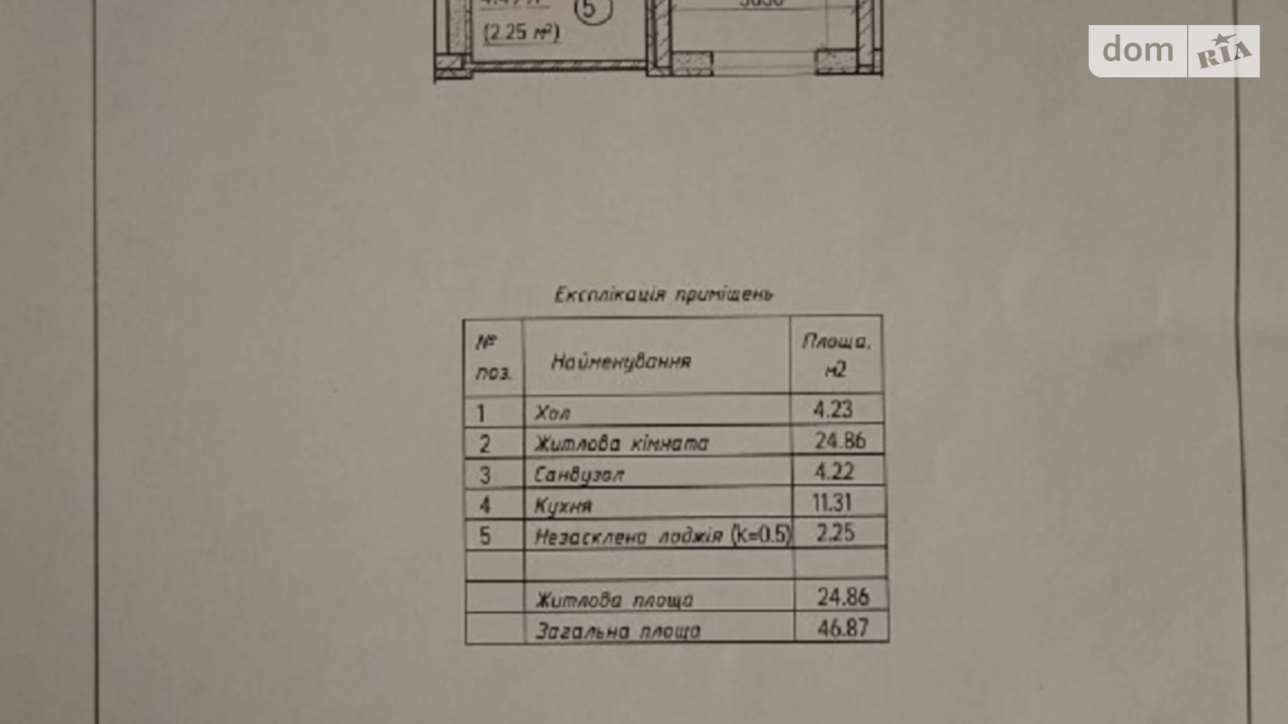 Продається 1-кімнатна квартира 46 кв. м у Києві, вул. Поліська