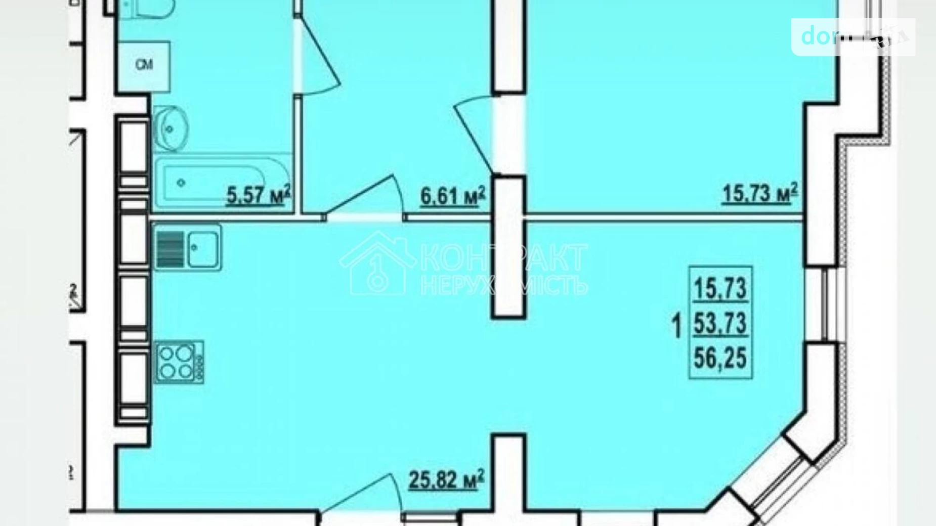 Продается 1-комнатная квартира 56.25 кв. м в Харькове, ул. Елизаветинская