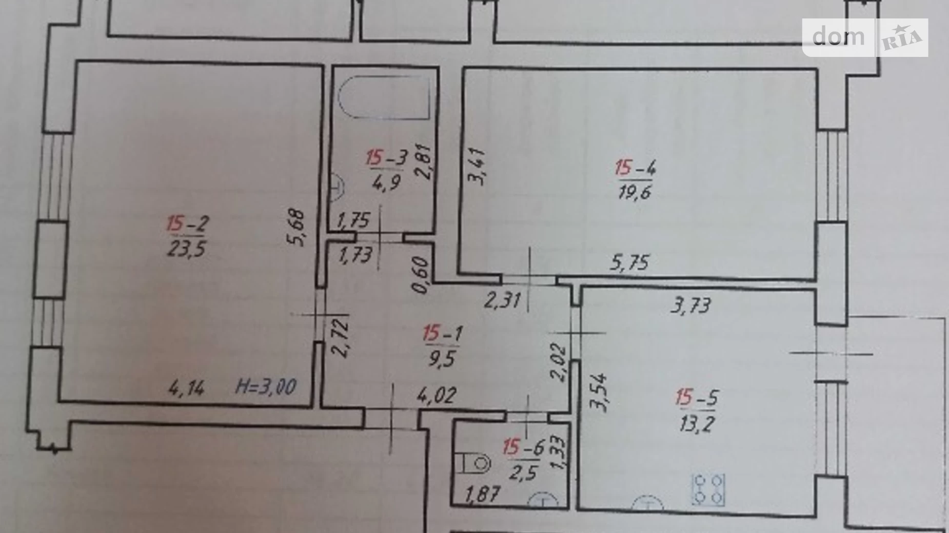 Продается 2-комнатная квартира 74 кв. м в Черновцах - фото 3