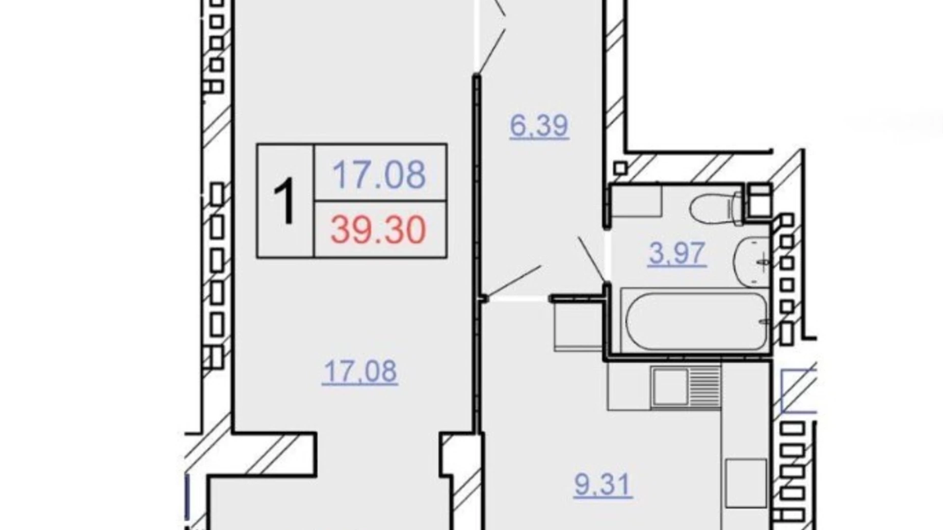 Продается 1-комнатная квартира 40 кв. м в Хмельницком - фото 4