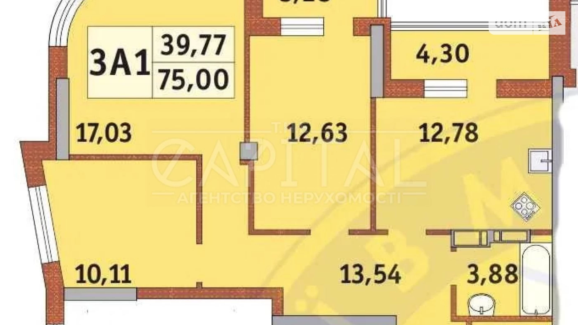 Продается 3-комнатная квартира 75 кв. м в Киеве, ул. Жулянская, 3