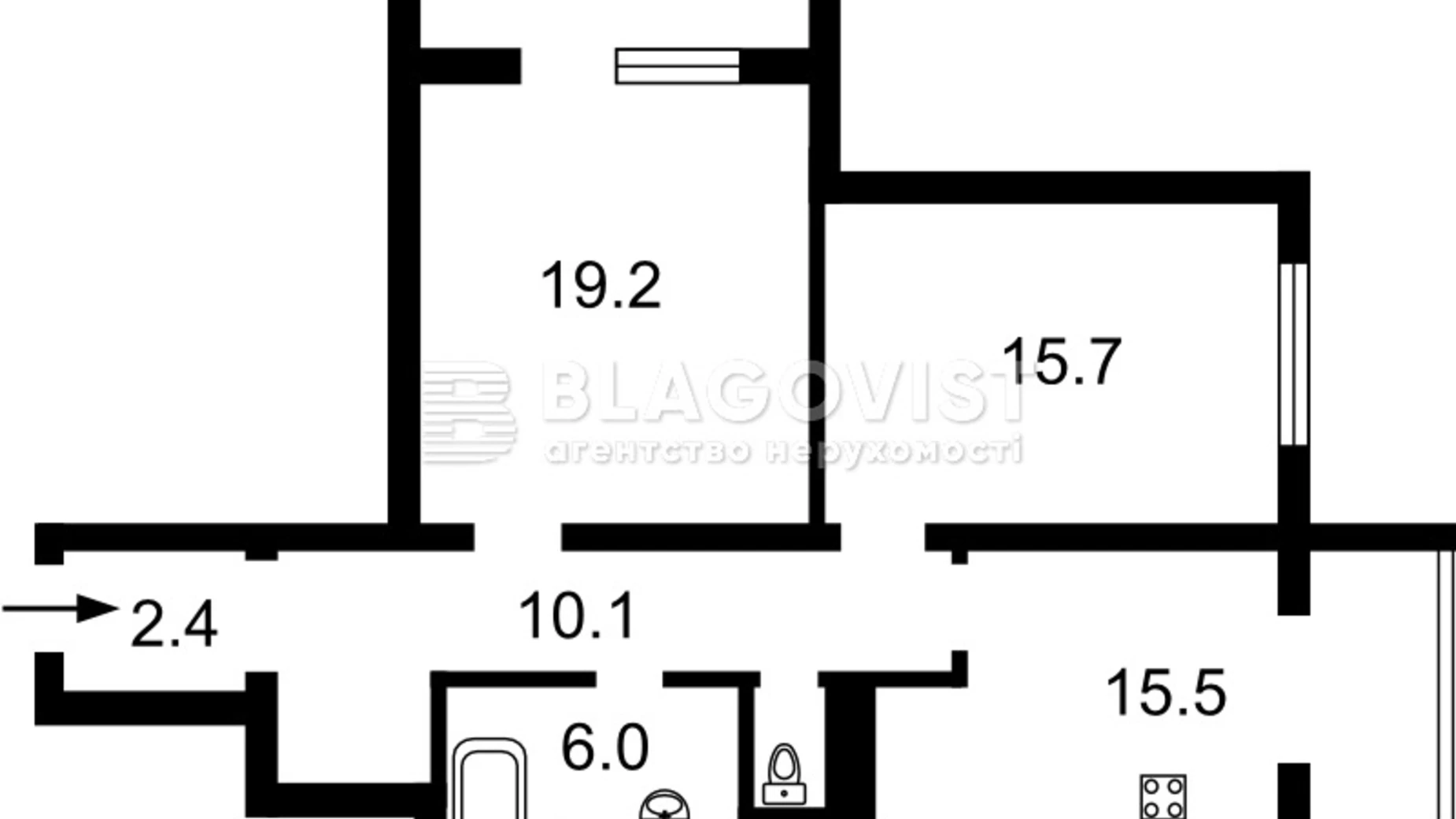 Продается 2-комнатная квартира 70 кв. м в Киеве, ул. Тарасовская, 36А