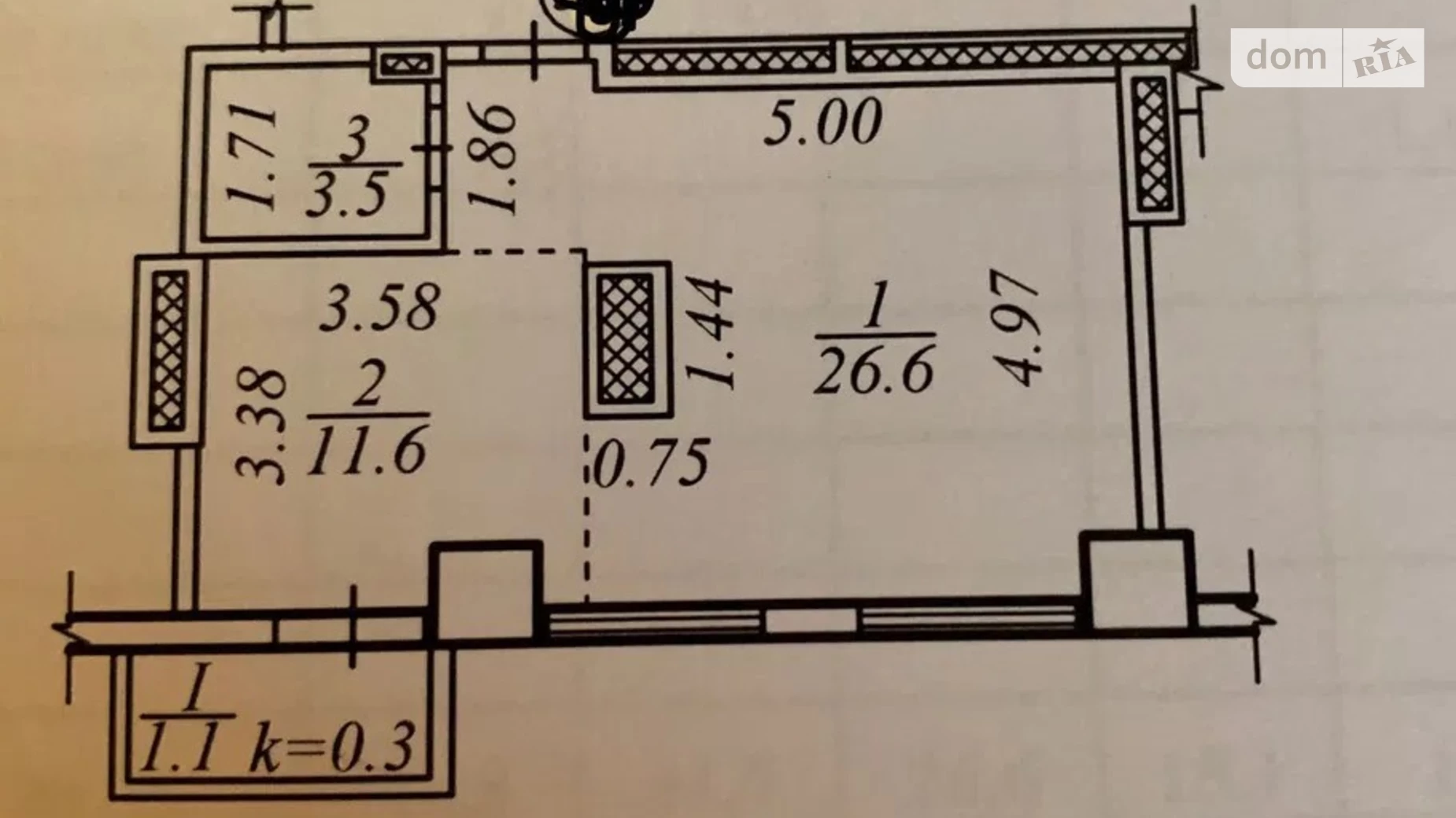 Продається 2-кімнатна квартира 42.8 кв. м у Дніпрі, вул. Степана Бандери(Шмідта), 15