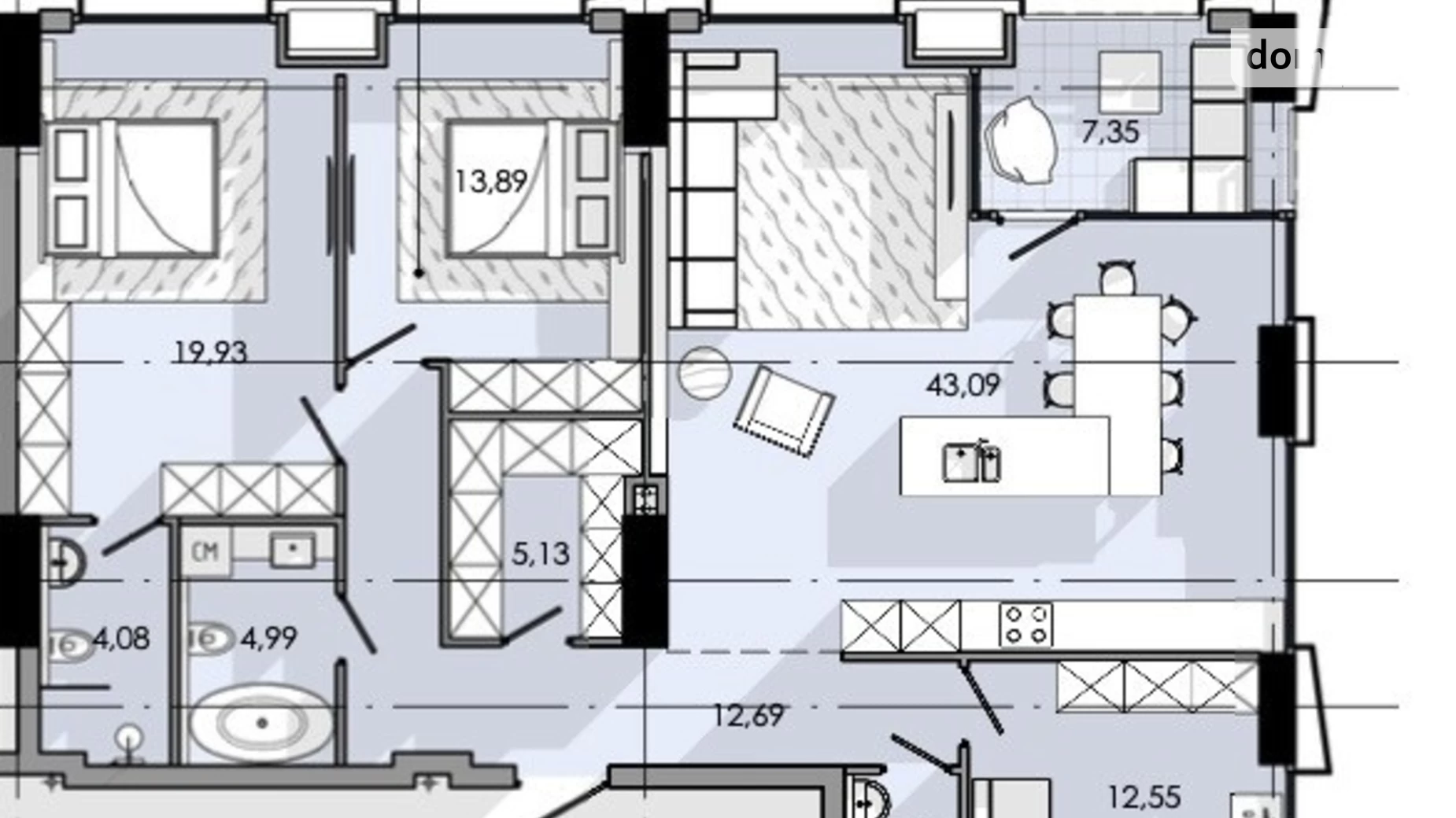 Продается 3-комнатная квартира 126 кв. м в Днепре, ул. Набережная Победы, 128