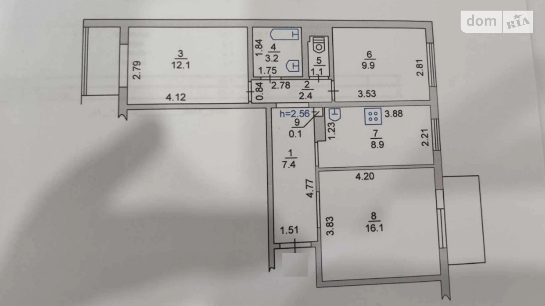 Продается 3-комнатная квартира 66 кв. м в Черноморске, ул. Лазурная(Гайдара)