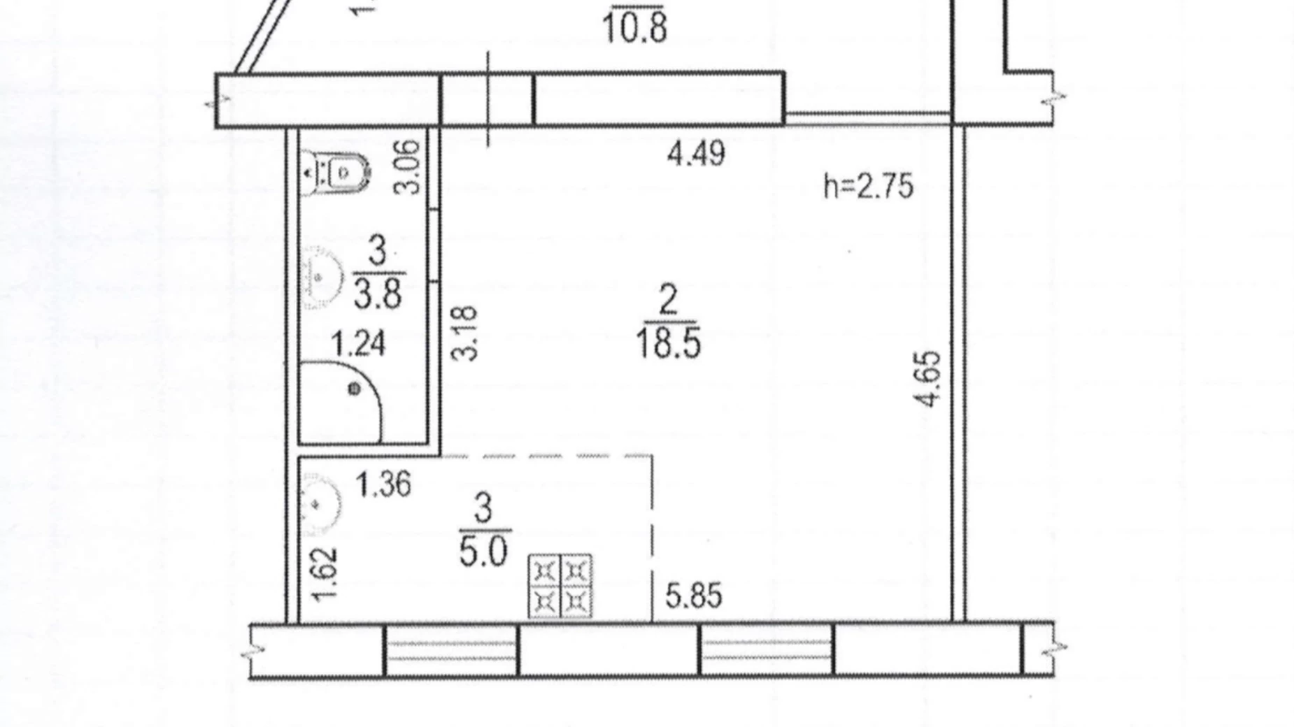 Продается 1-комнатная квартира 38 кв. м в Днепре, ул. Караваева, 37 - фото 3