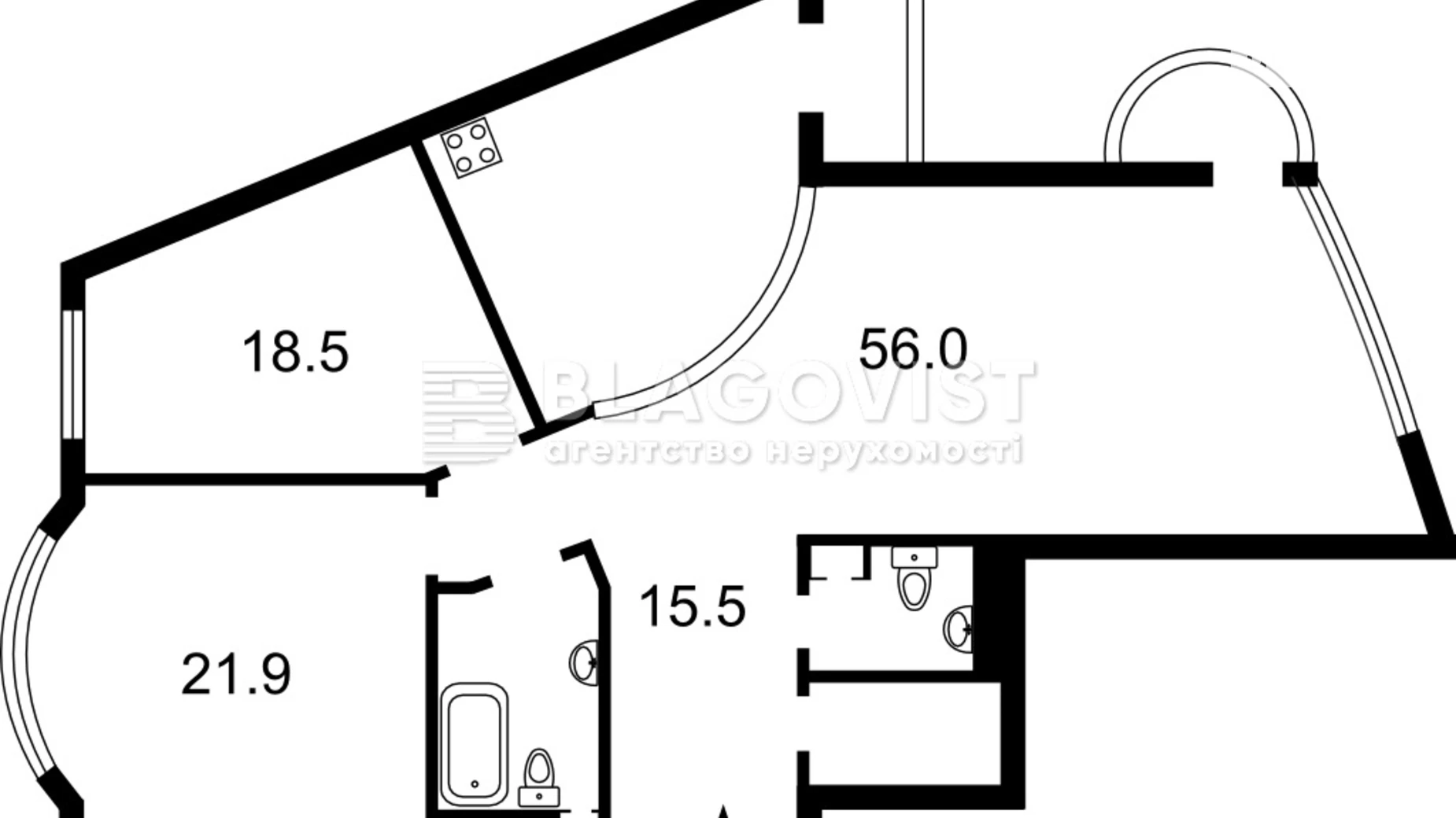 Продается 3-комнатная квартира 126 кв. м в Киеве, ул. Старонаводницкая, 6Б