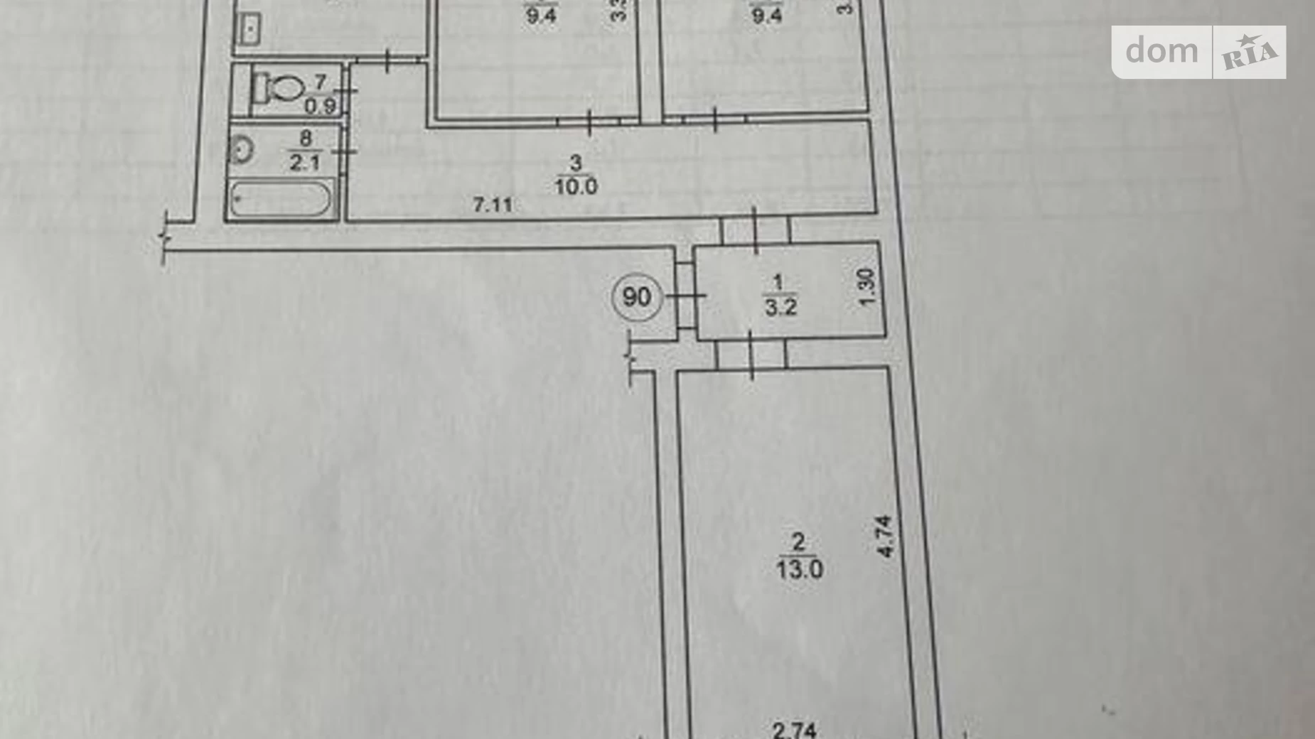 Продается 3-комнатная квартира 54.5 кв. м в Киеве, ул. Вавиловых, 13А