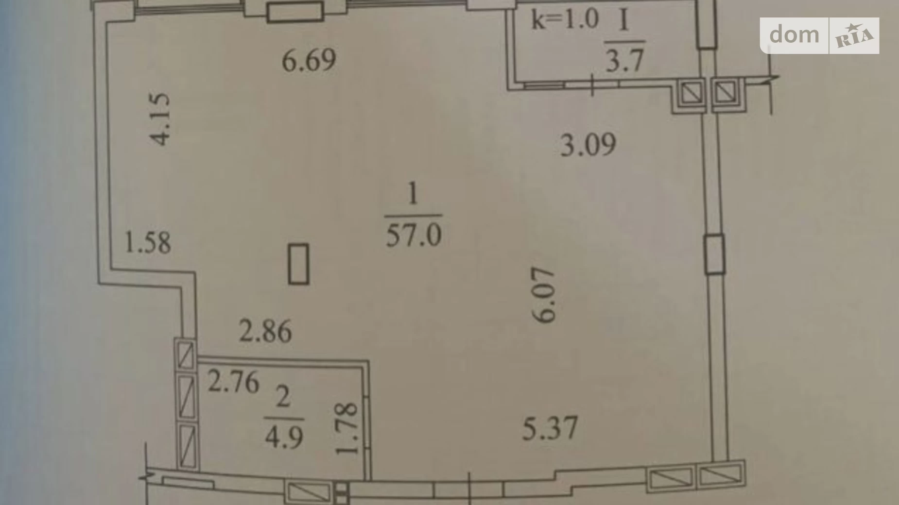 Продается 2-комнатная квартира 65.5 кв. м в Днепре, ул. Костомаровская, 1А - фото 2