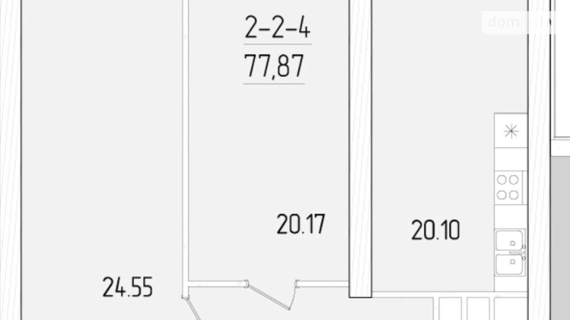 Продається 2-кімнатна квартира 78 кв. м у Одесі, вул. Краснова