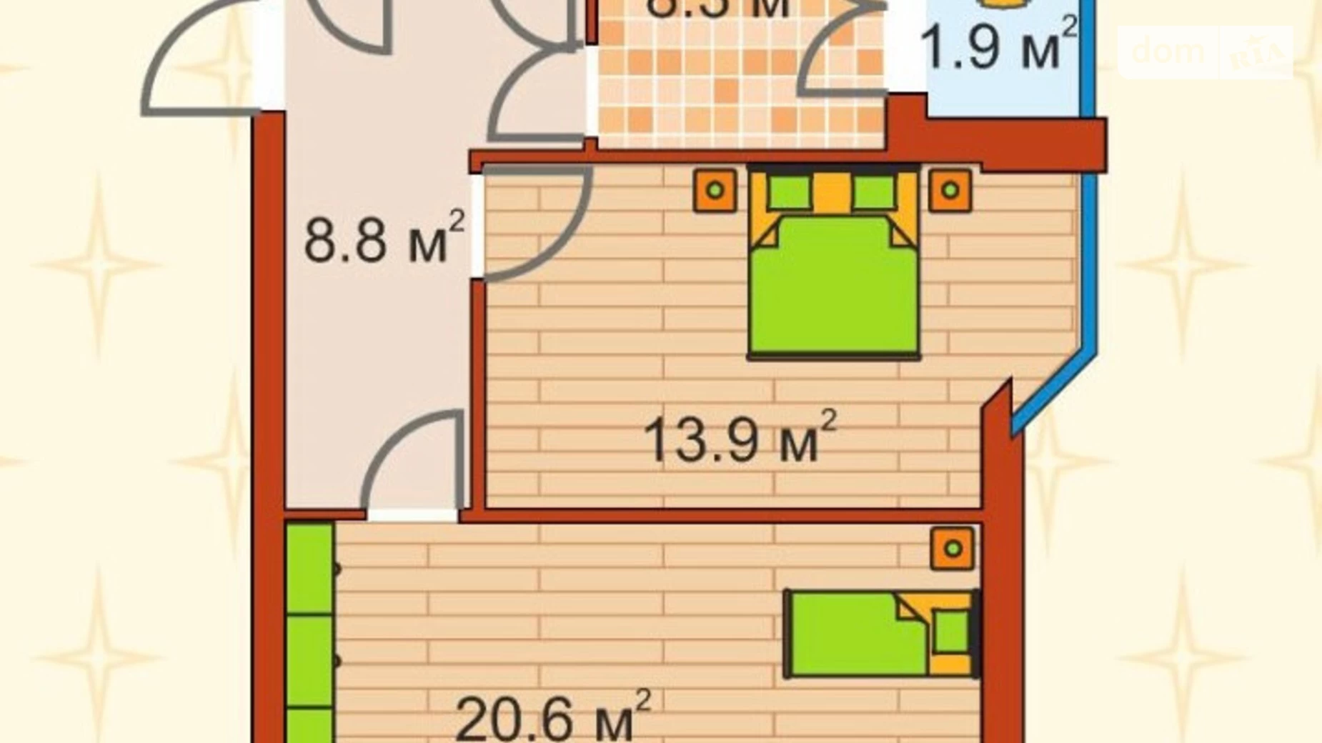 Продається 2-кімнатна квартира 61 кв. м у Ірпені, вул. Університетська, 1В