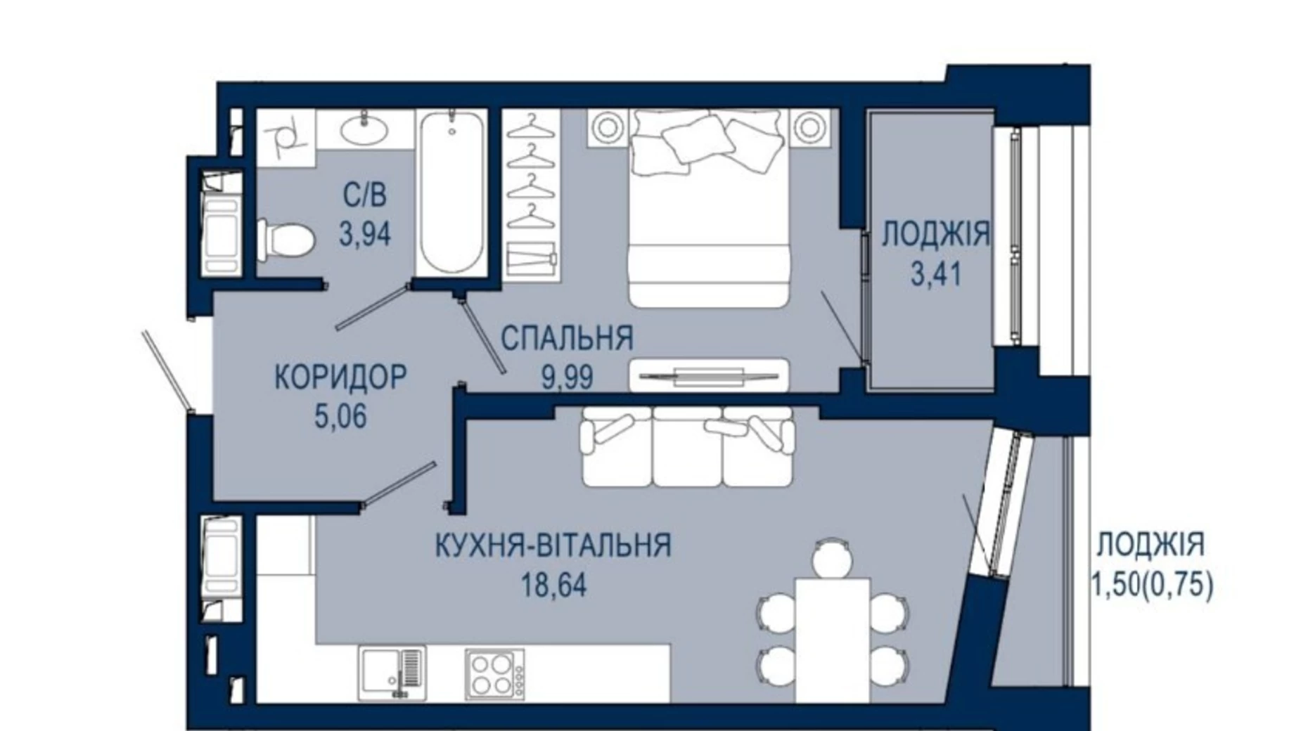 Продается 1-комнатная квартира 42 кв. м в Львове, ул. Княгини Ольги, 120