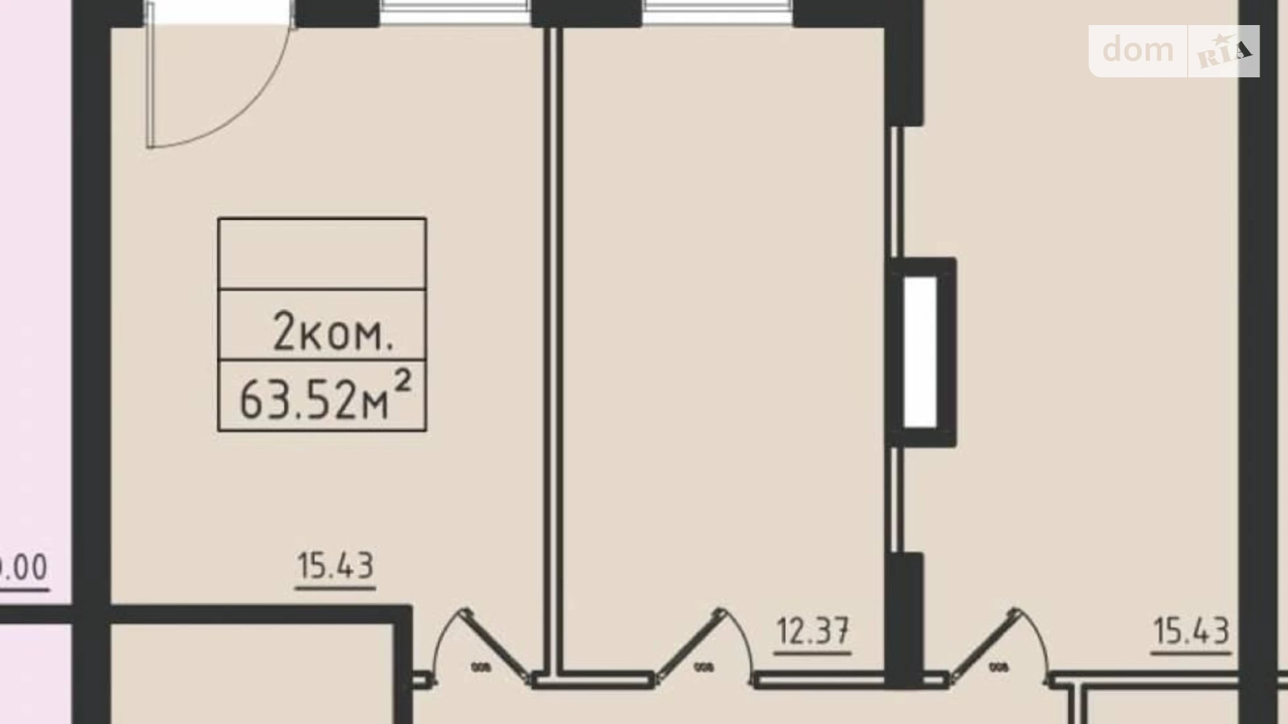 Продається 2-кімнатна квартира 63.52 кв. м у Одесі, вул. Дача Ковалевського