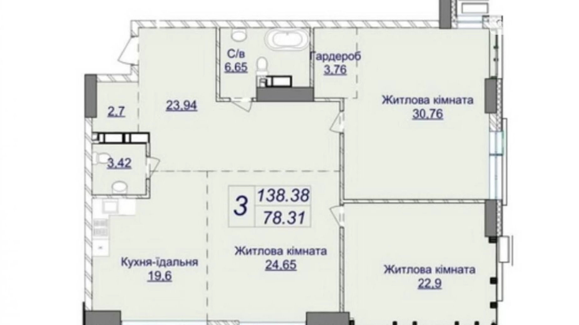 Продается 3-комнатная квартира 138 кв. м в Киеве, ул. Андрея Верхогляда(Драгомирова), 2 - фото 4